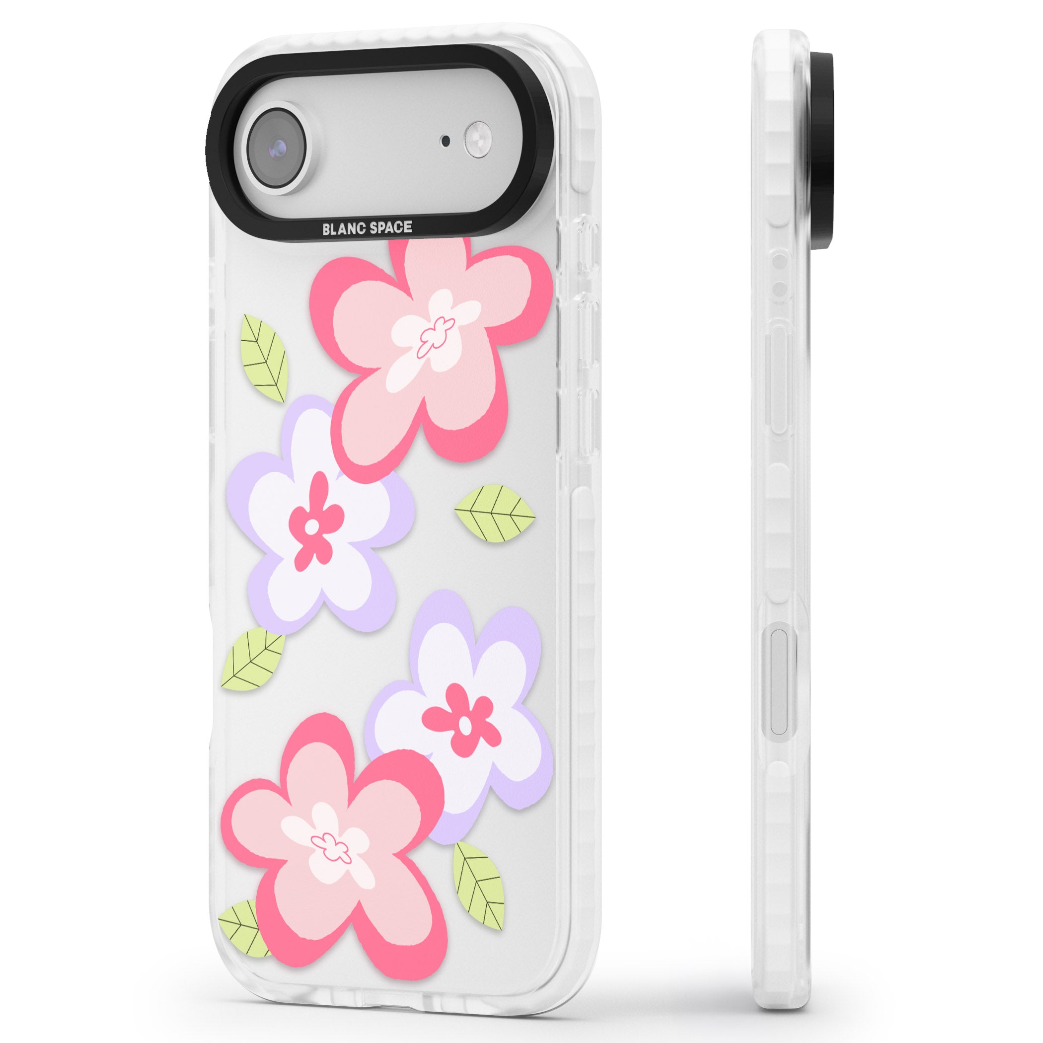 Funky Flowers iPhone 17 Air Impact Clear Phone Case Side Profile