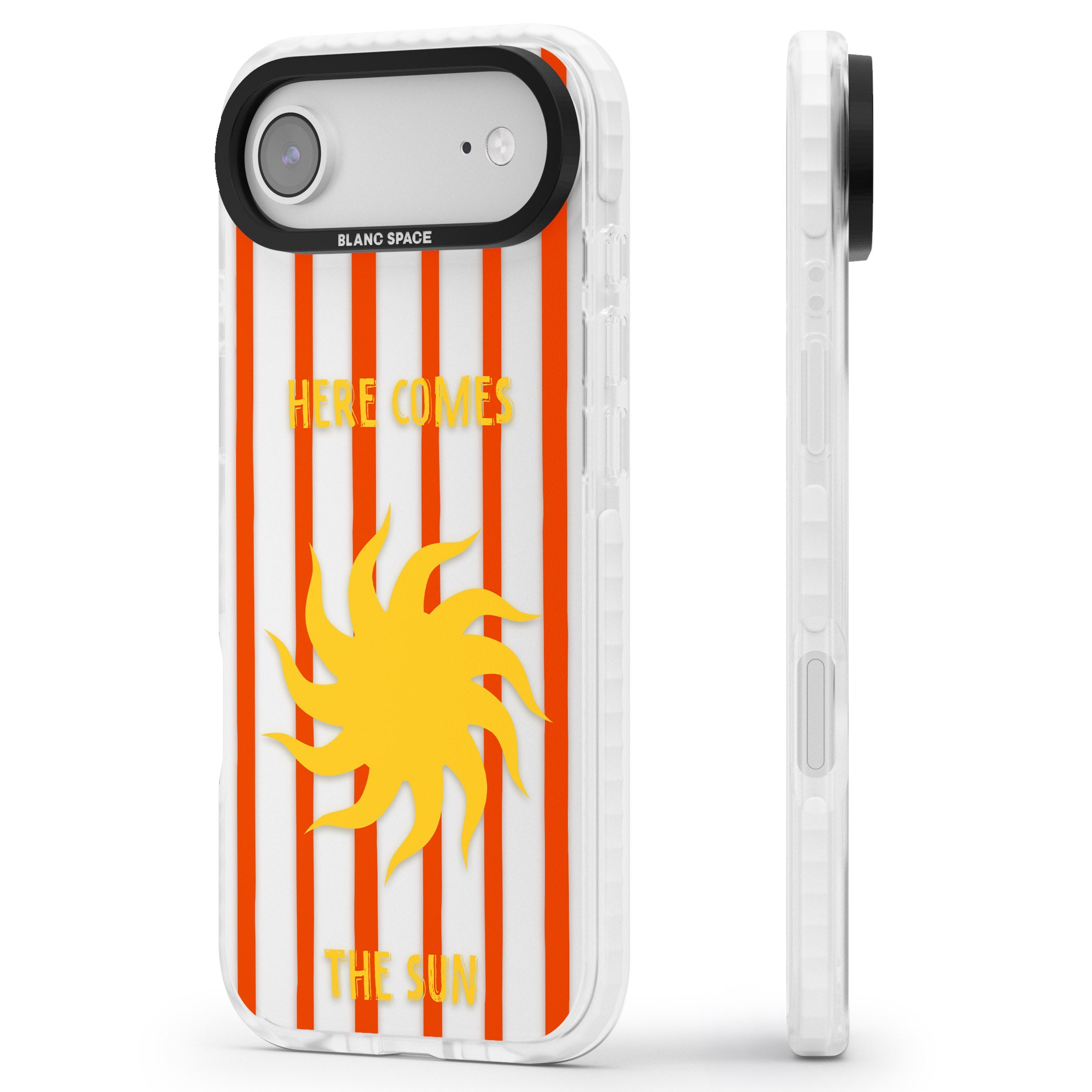 Here Comes The Sun iPhone 17 Air Impact Clear Phone Case Side Profile