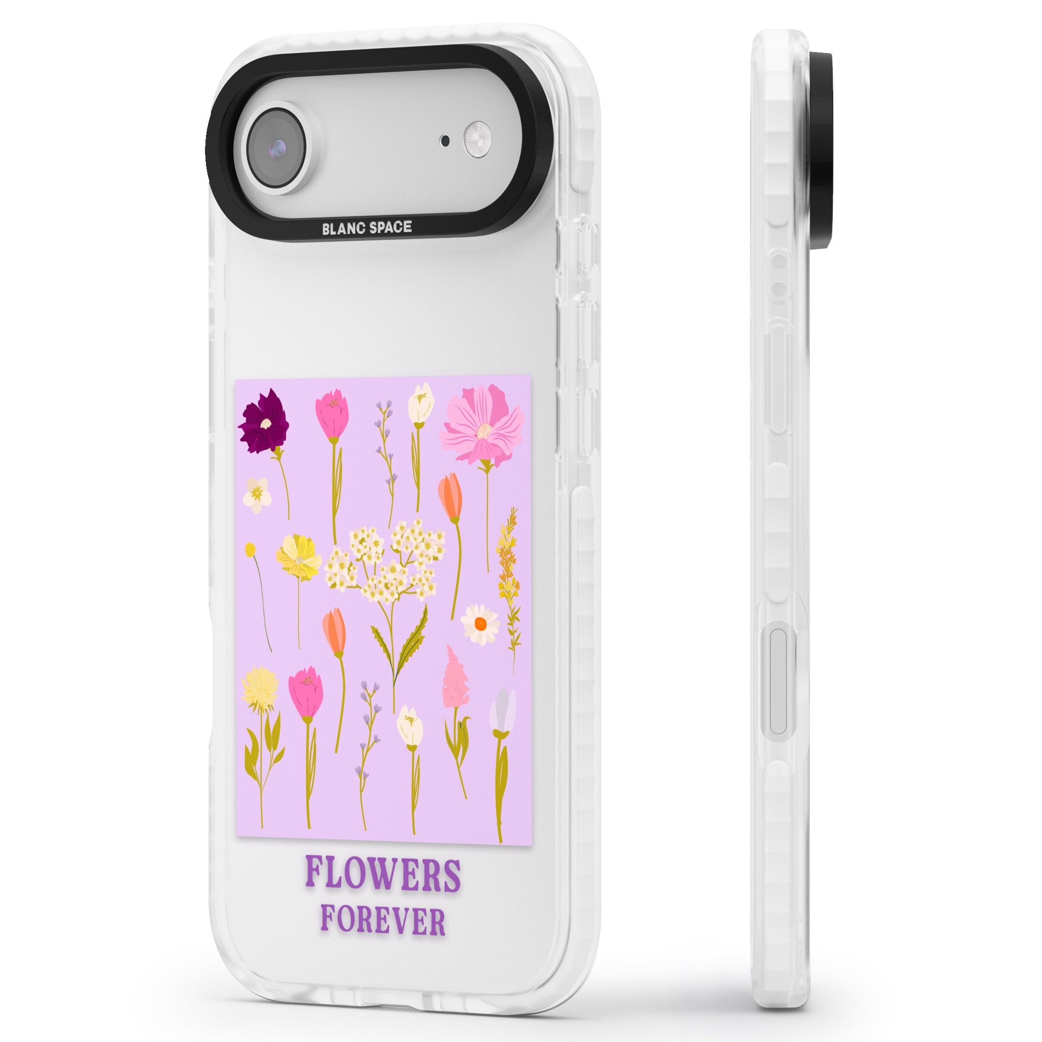 Flowers Forever iPhone 17 Air Impact Clear Phone Case Side Profile