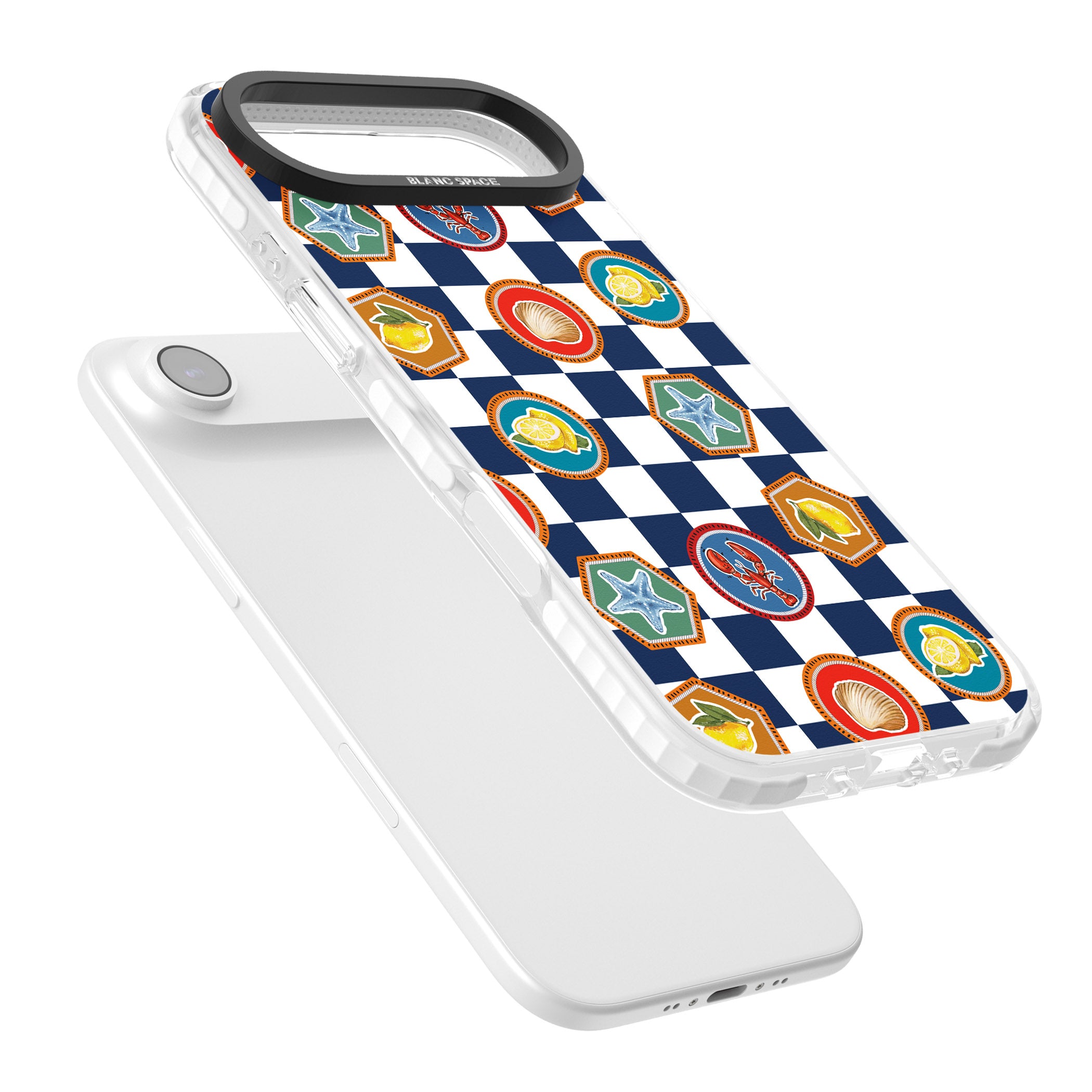 Coastal Check Pattern iPhone 17 Air Impact Clear Phone Case Colours