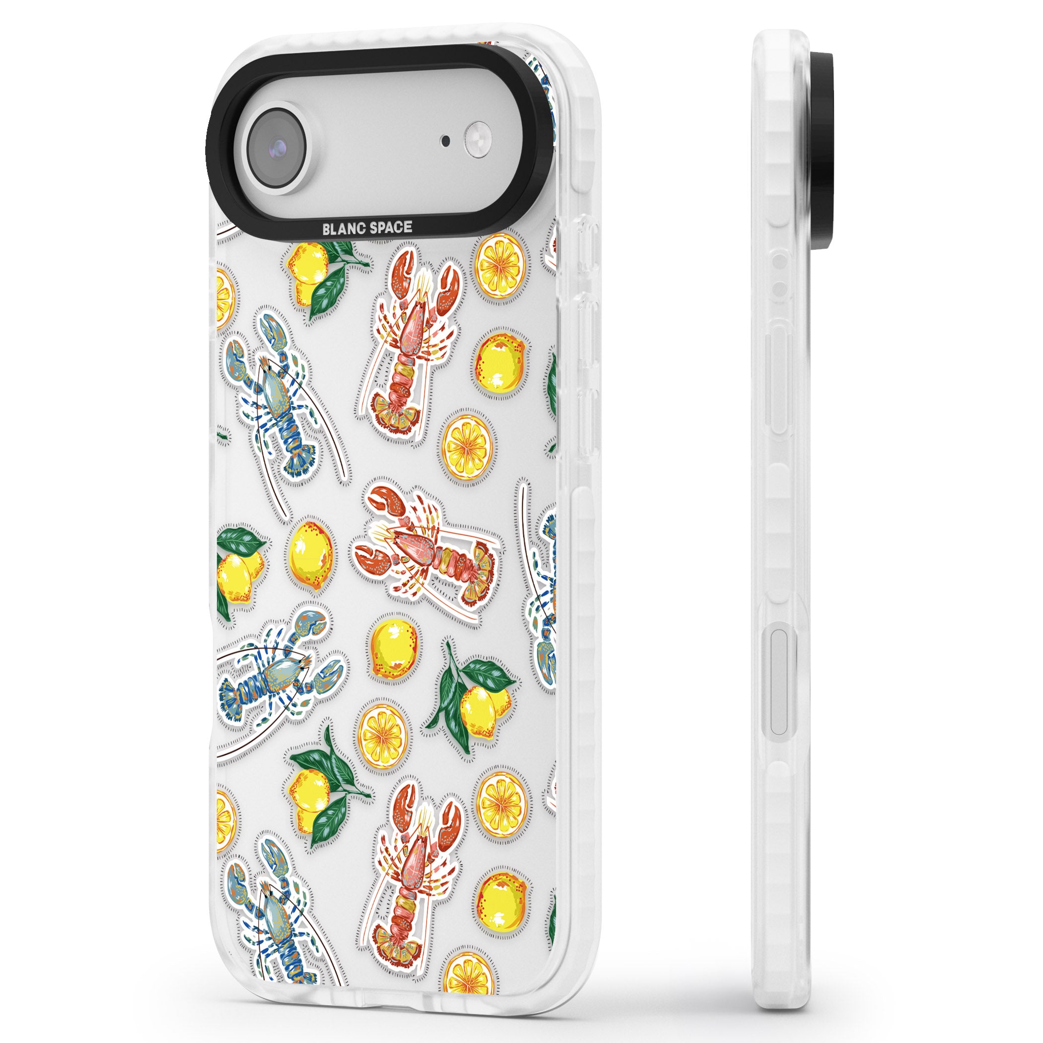 Lemons & Lobsters iPhone 17 Air Impact Clear Phone Case Side Profile