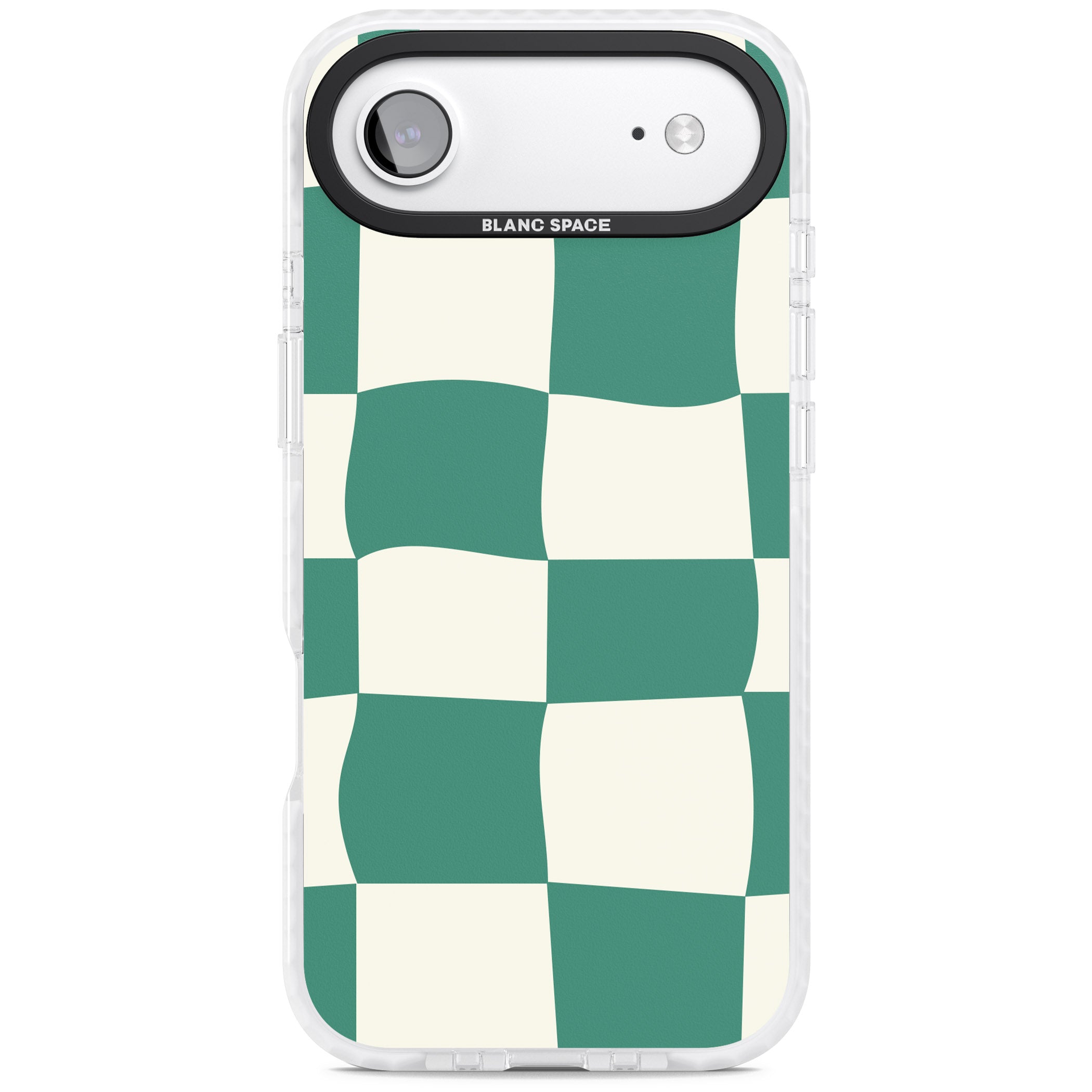 Green & Cream Wavy Check iPhone 17 Air Impact Clear Phone Case