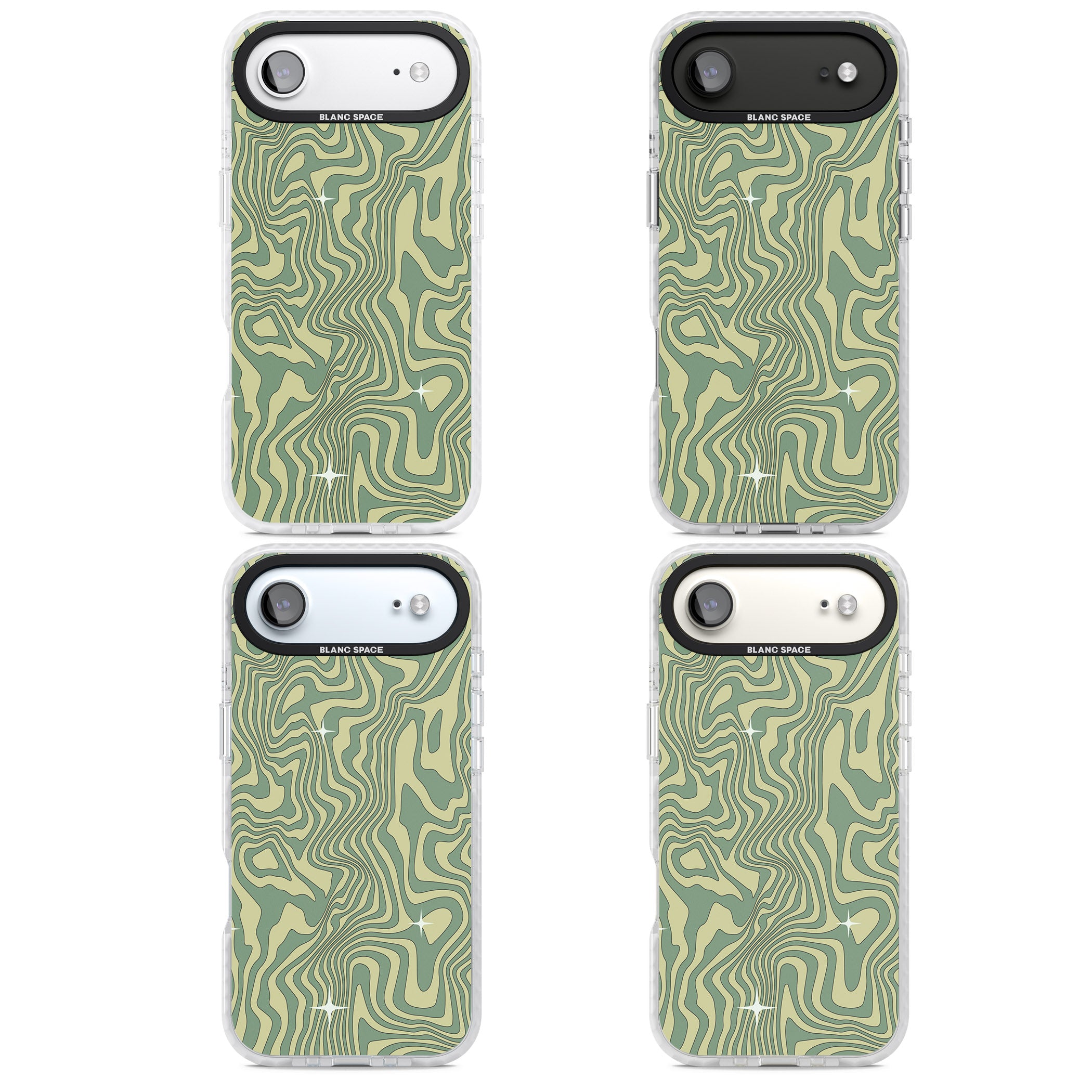 Green Abstract Wave iPhone 17 Air Impact Clear Phone Case APT Impact Protection