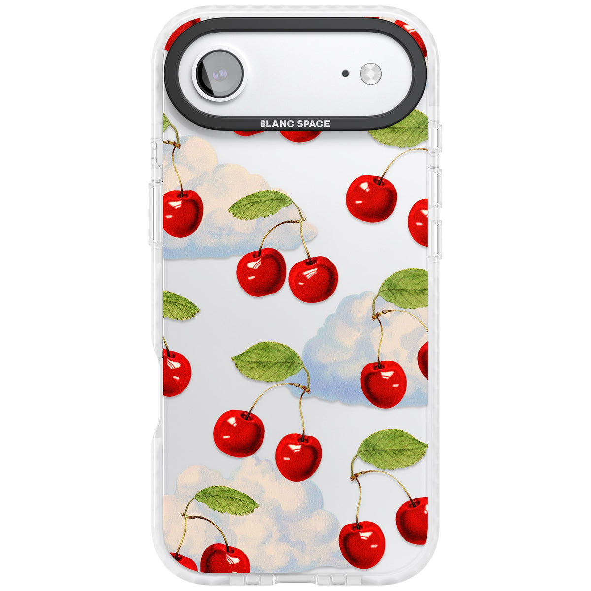 Vintage Cherries & Clouds iPhone Air Impact Clear Phone Case front