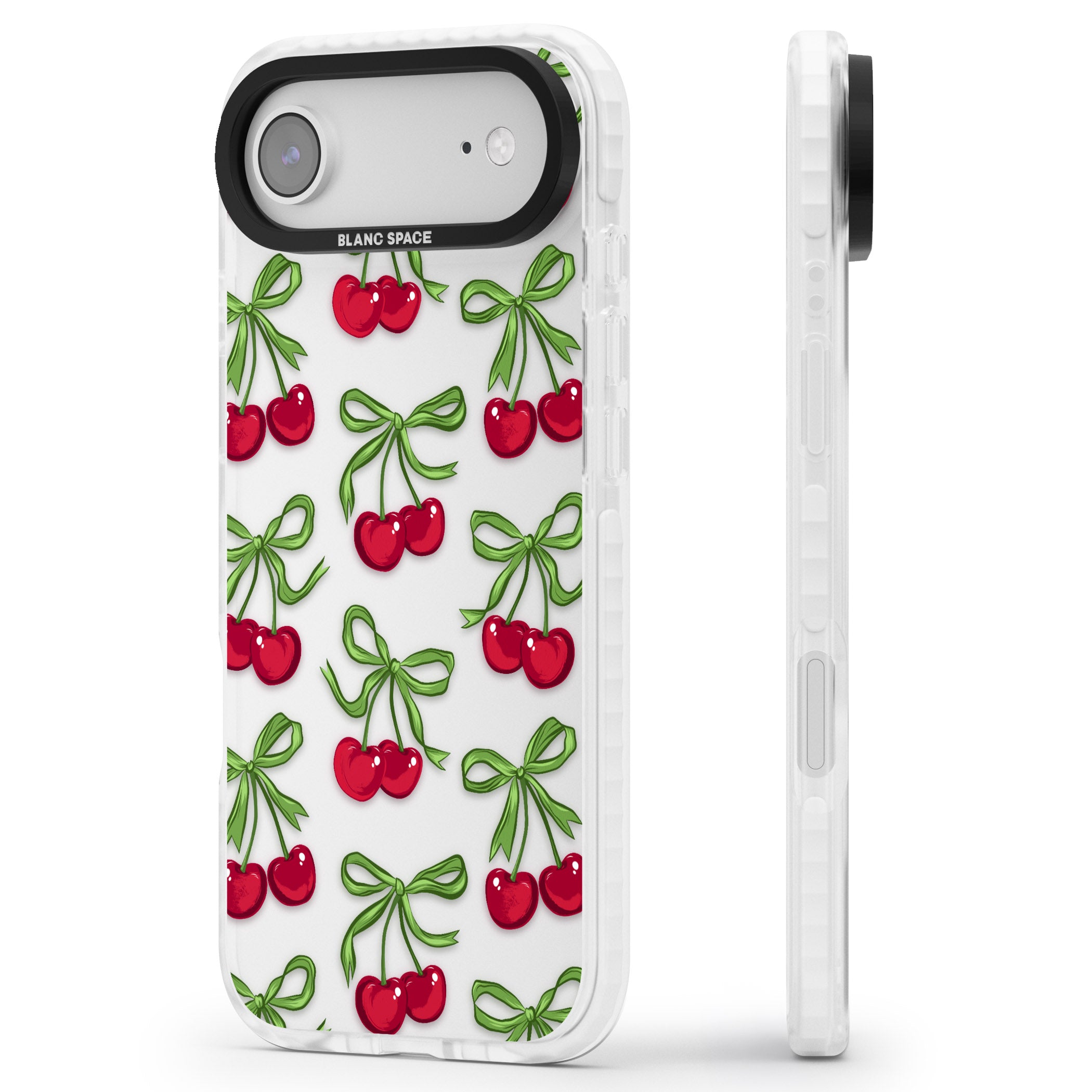 Cherry Bows iPhone 17 Air Impact Clear Phone Case Side Profile