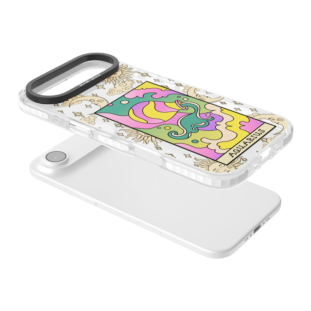 Celestial Zodiac Aquarius iPhone Air Impact Clear Phone Case angled
