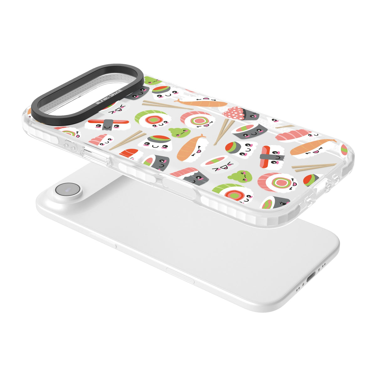 Kawaii Sushi Party iPhone Air Impact Clear Phone Case angled