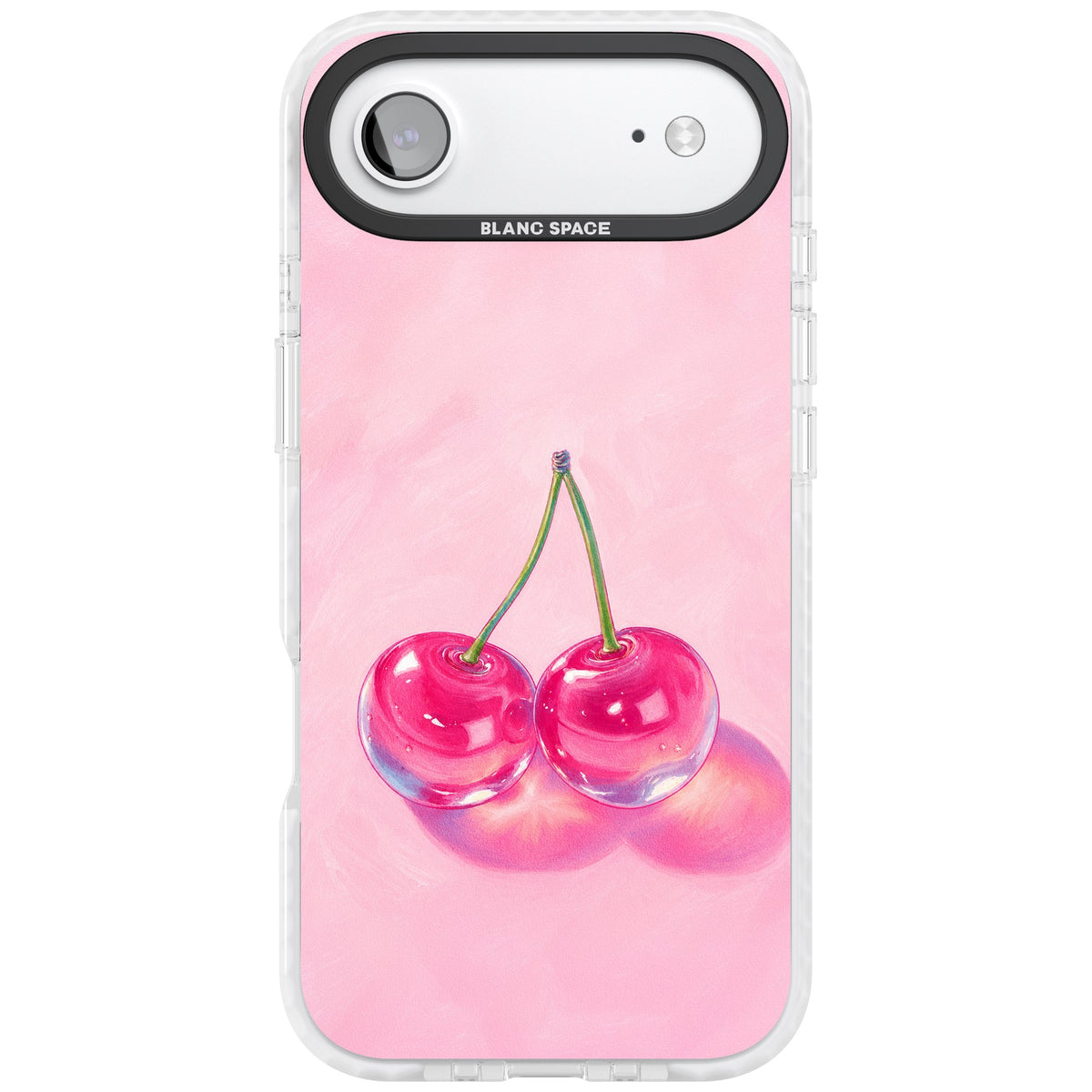 Pink Glass Cherry iPhone Air Impact Clear Phone Case front
