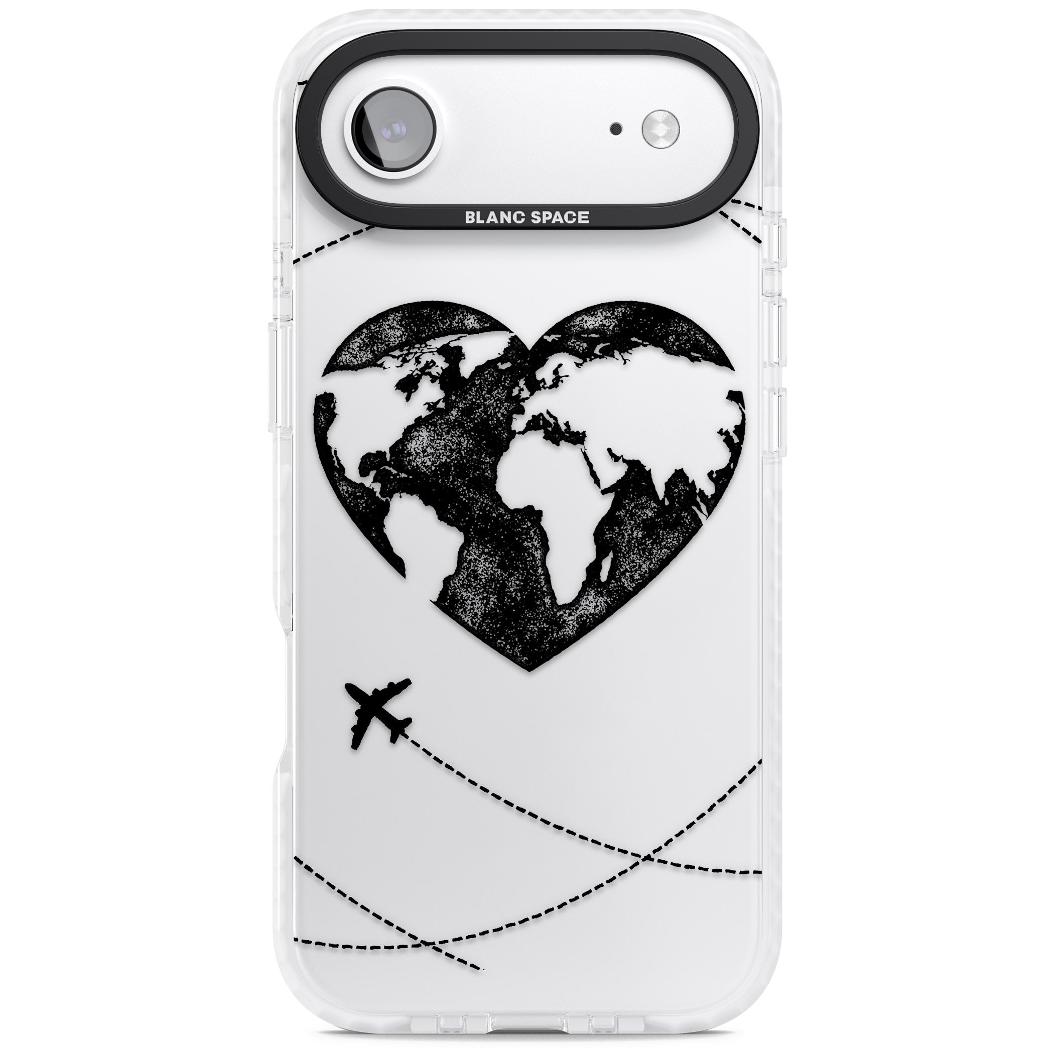 Globe Heart iPhone 17 Air Impact Clear Phone Case