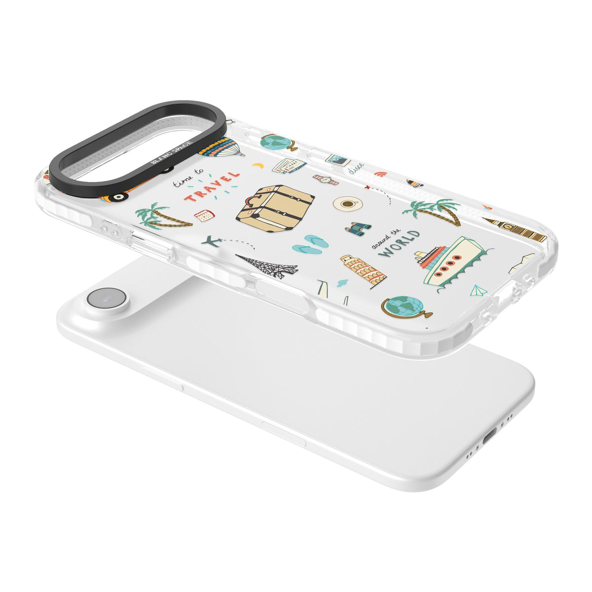 Globe Trotter iPhone Air Impact Clear Phone Case angled