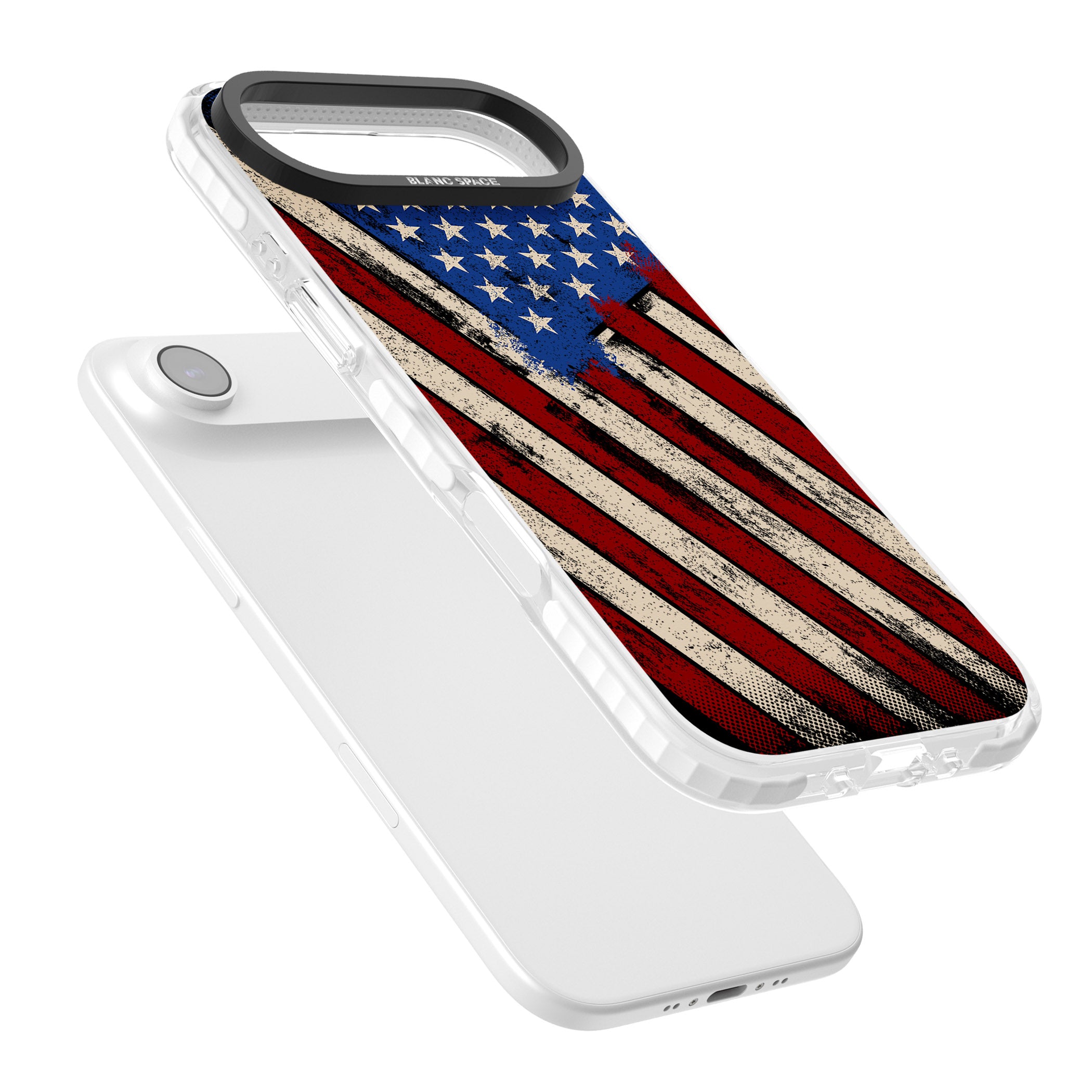 Distressed Us Flag iPhone 17 Air Impact Clear Phone Case Colours