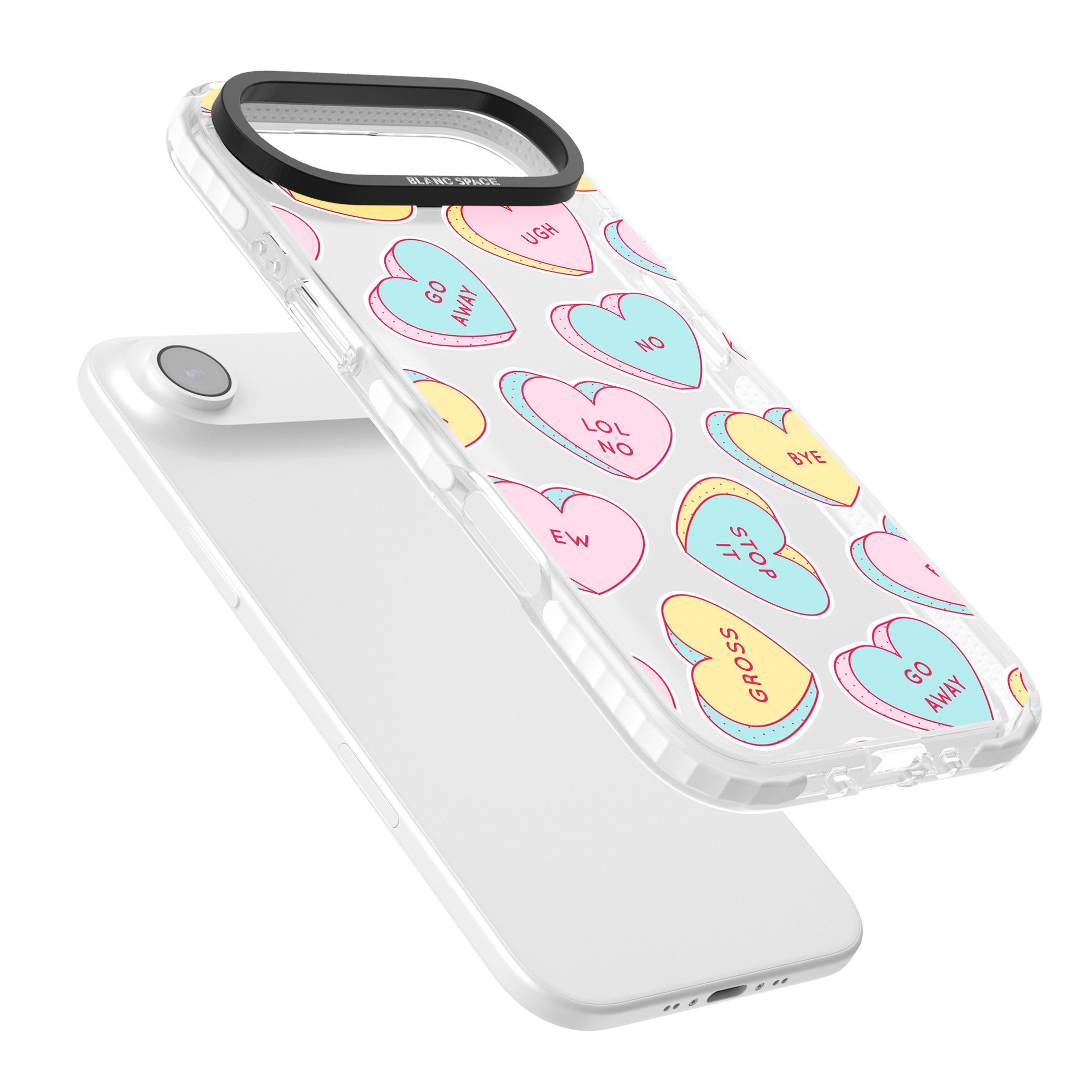 Sarcastic Love Hearts iPhone 17 Air Impact Clear Phone Case Colours
