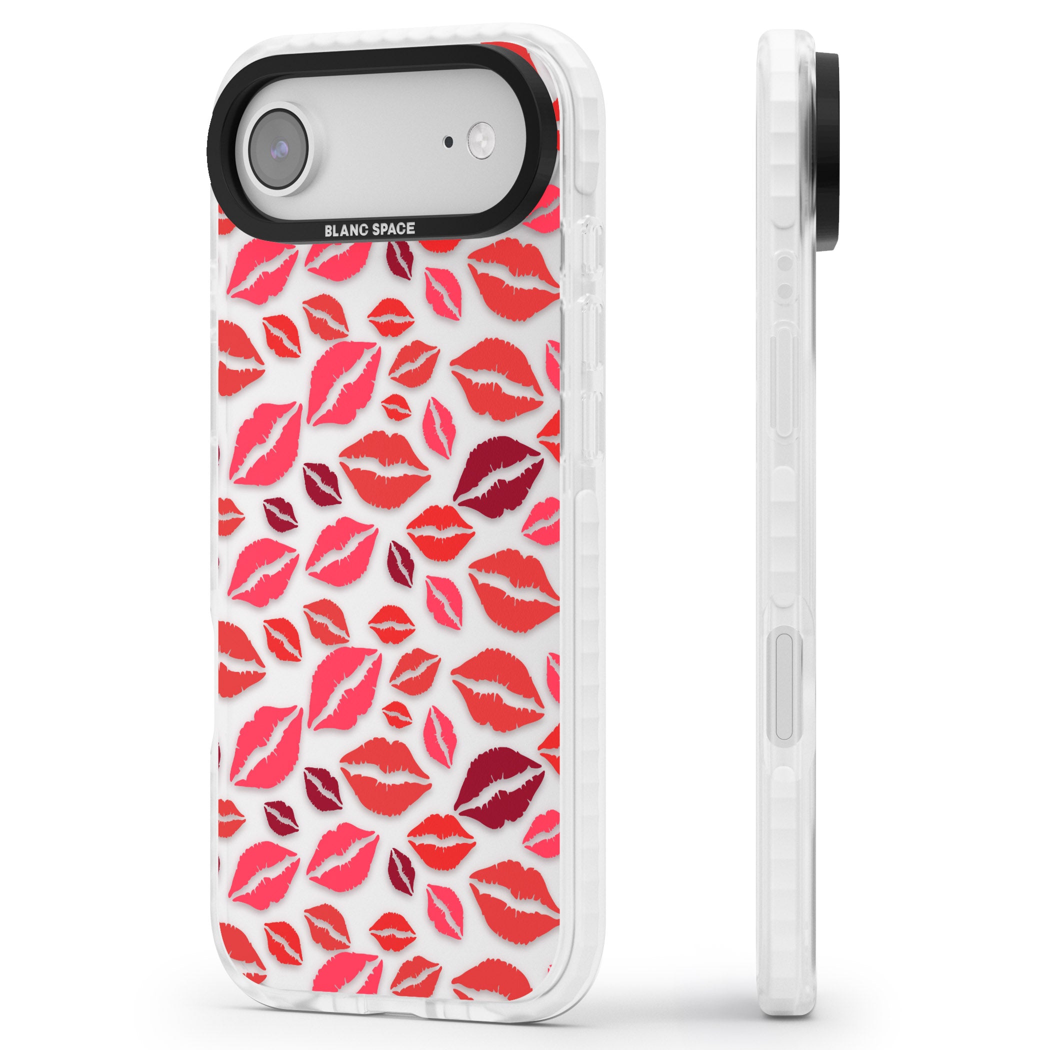 Lips Pattern iPhone 17 Air Impact Clear Phone Case Side Profile