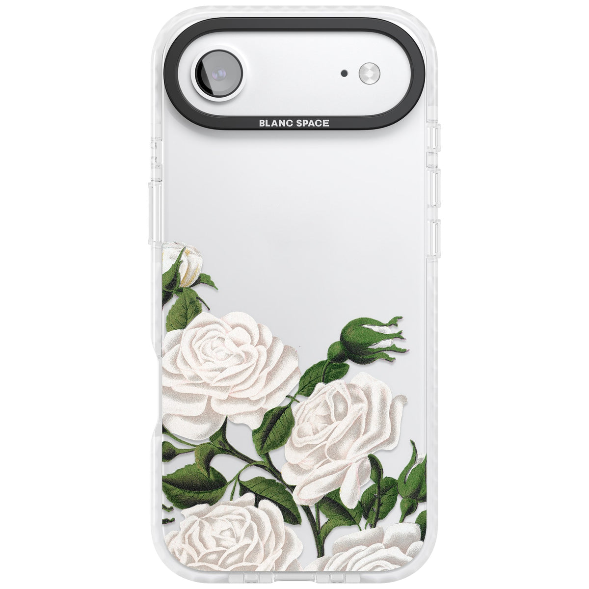 White Vintage Painted Flowers iPhone Air Impact Clear Phone Case front