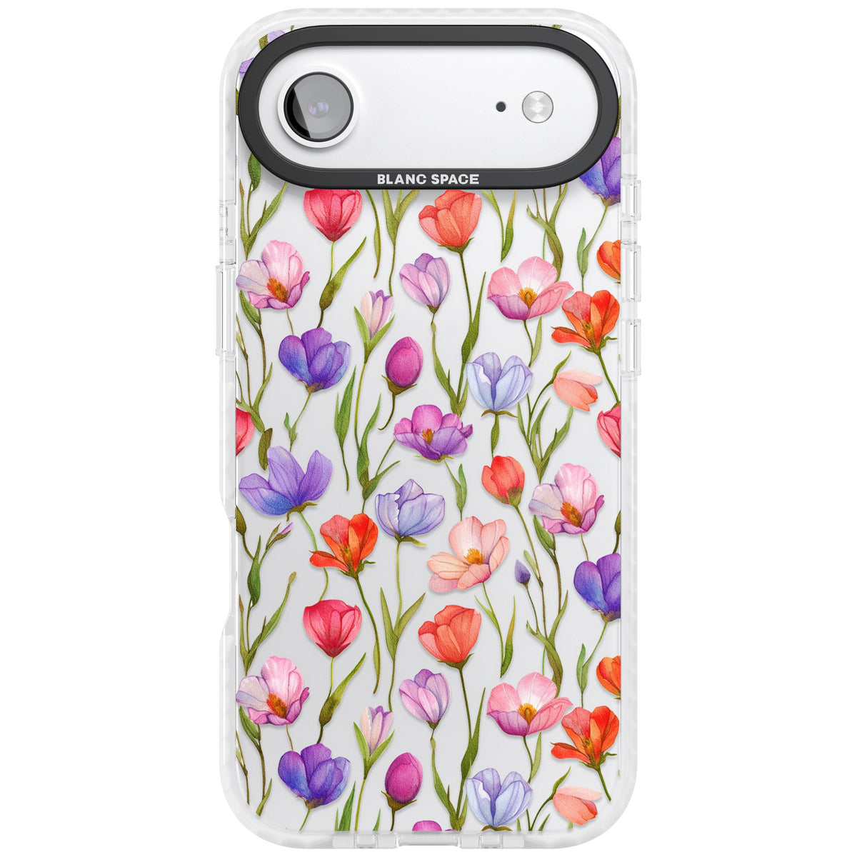 Red, Pink & Purple Flowers iPhone Air Impact Clear Phone Case front