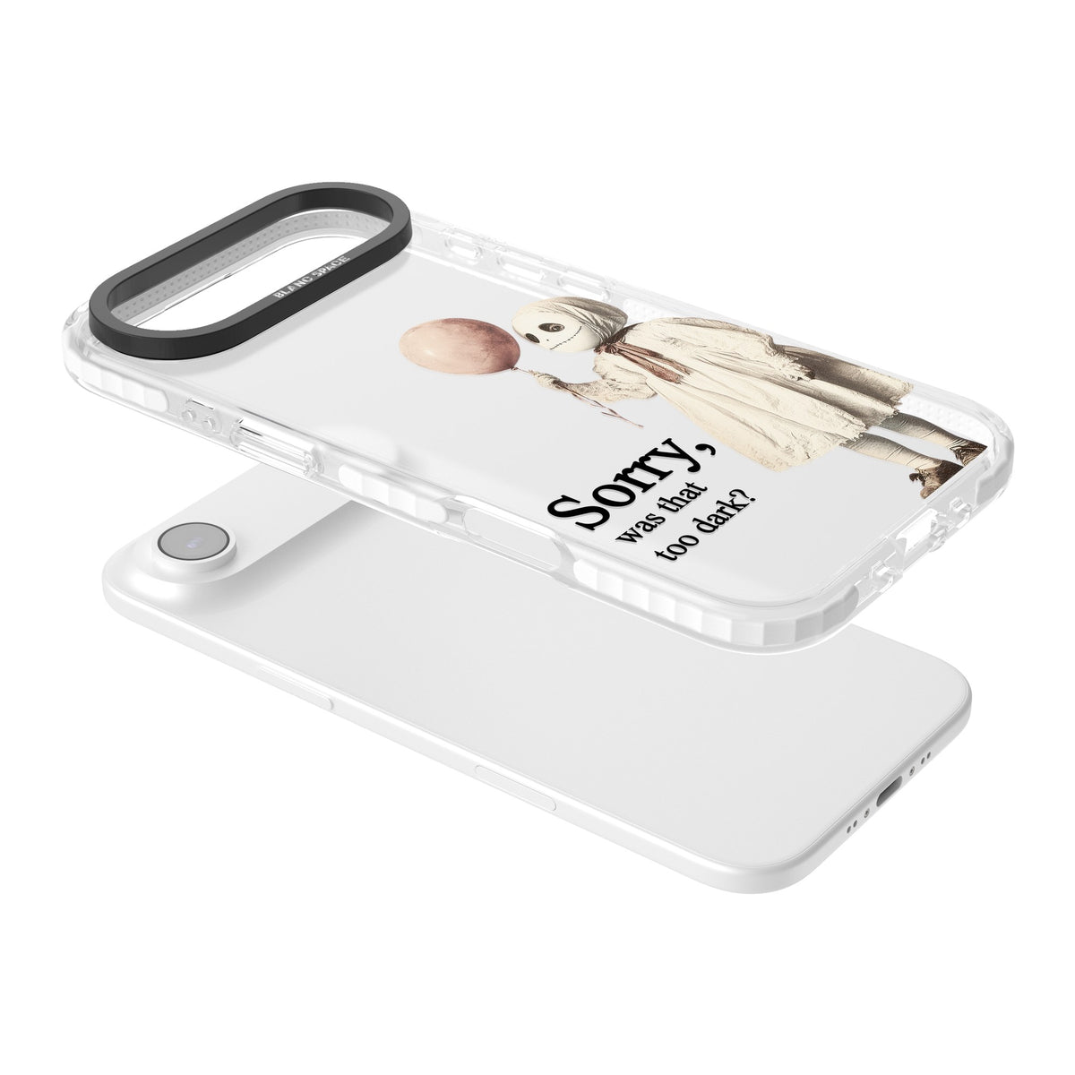 Sorry Was That Too Dark iPhone Air Impact Clear Phone Case angled