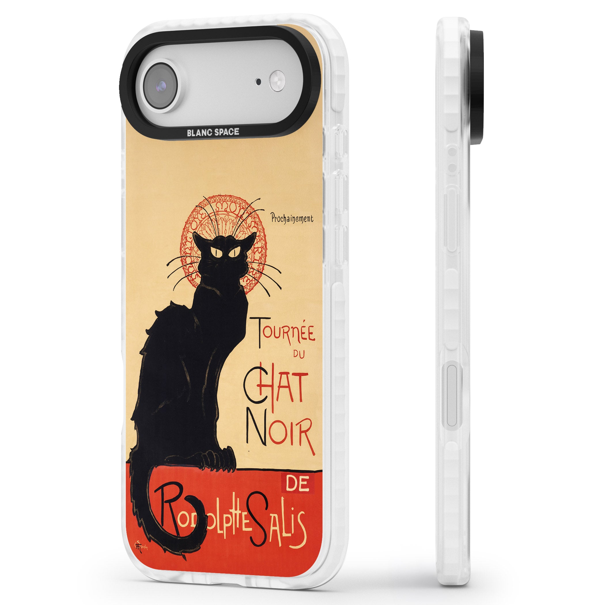 Tournee Du Chat Noir Poster iPhone 17 Air Impact Clear Phone Case Side Profile