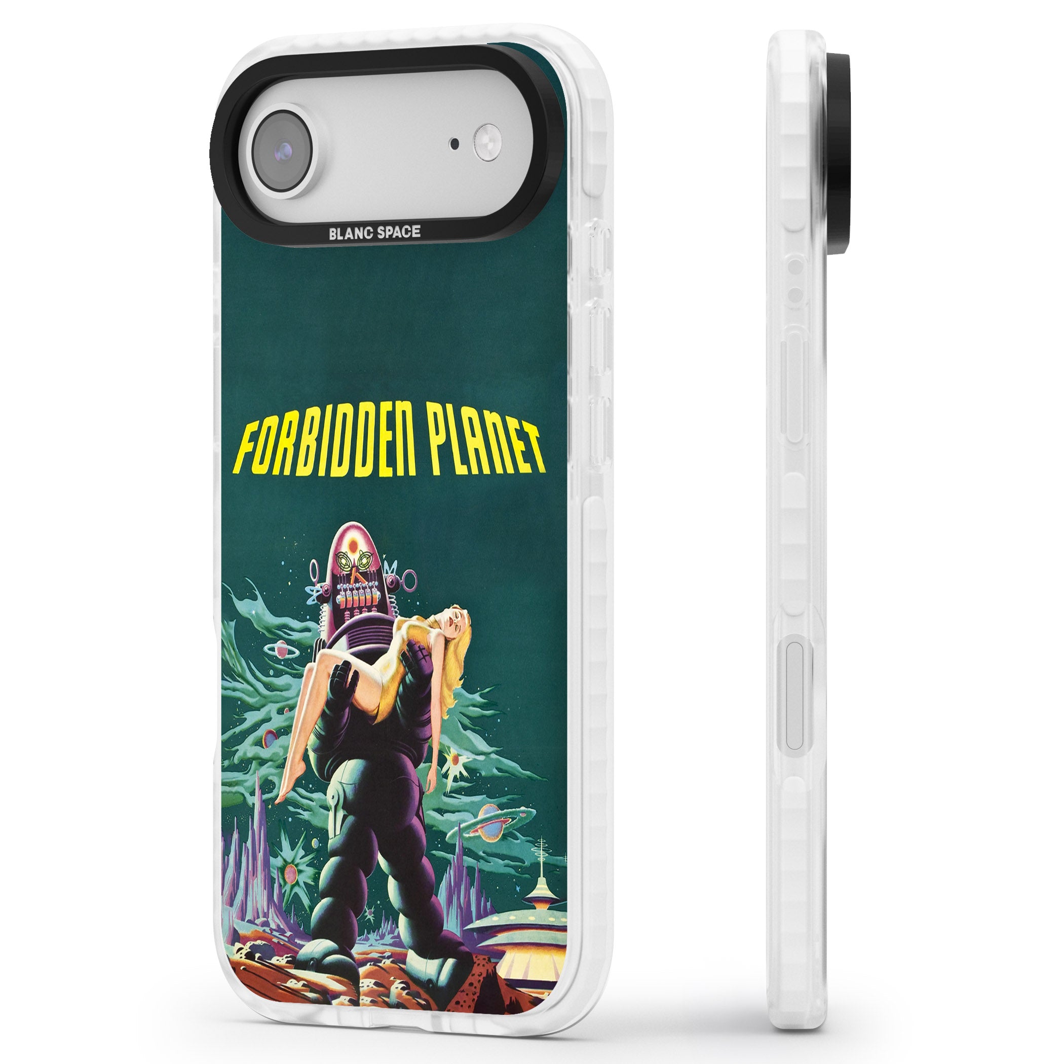 Forbidden Planet Poster iPhone 17 Air Impact Clear Phone Case Side Profile