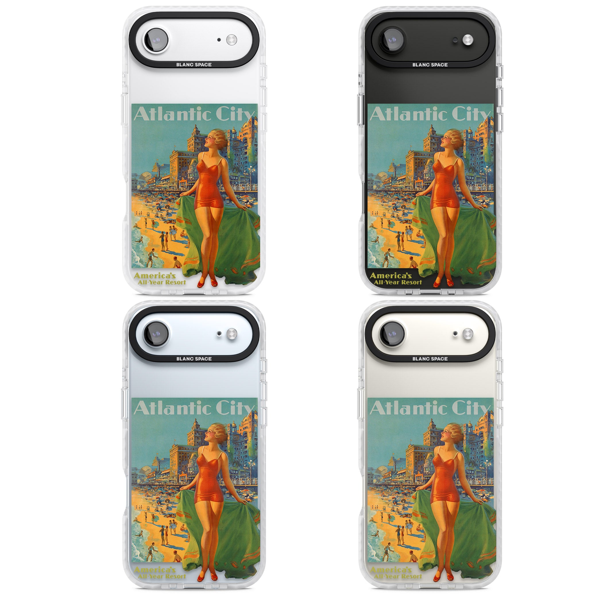 Atlantic City Vacation Poster iPhone 17 Air Impact Clear Phone Case APT Impact Protection