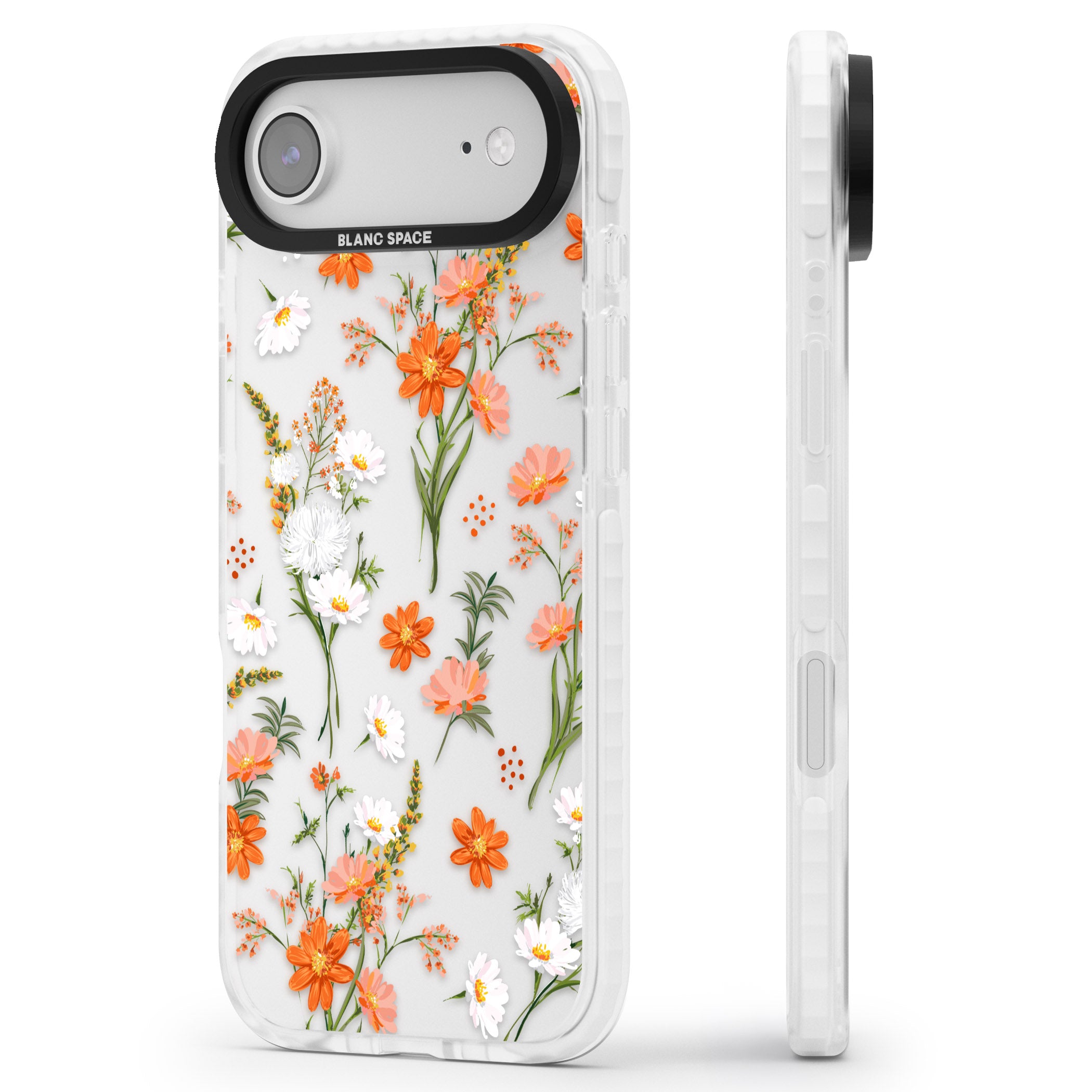 Sunset Wildflowers iPhone 17 Air Impact Clear Phone Case Side Profile