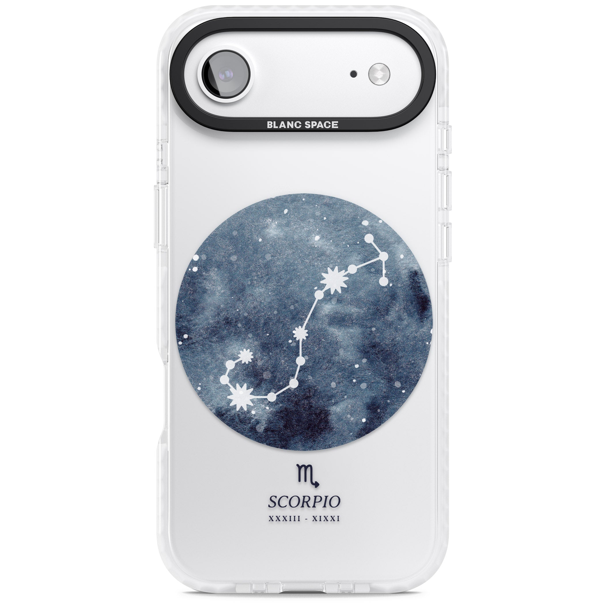 Scorpio Zodiac Blue iPhone 17 Air Impact Clear Phone Case