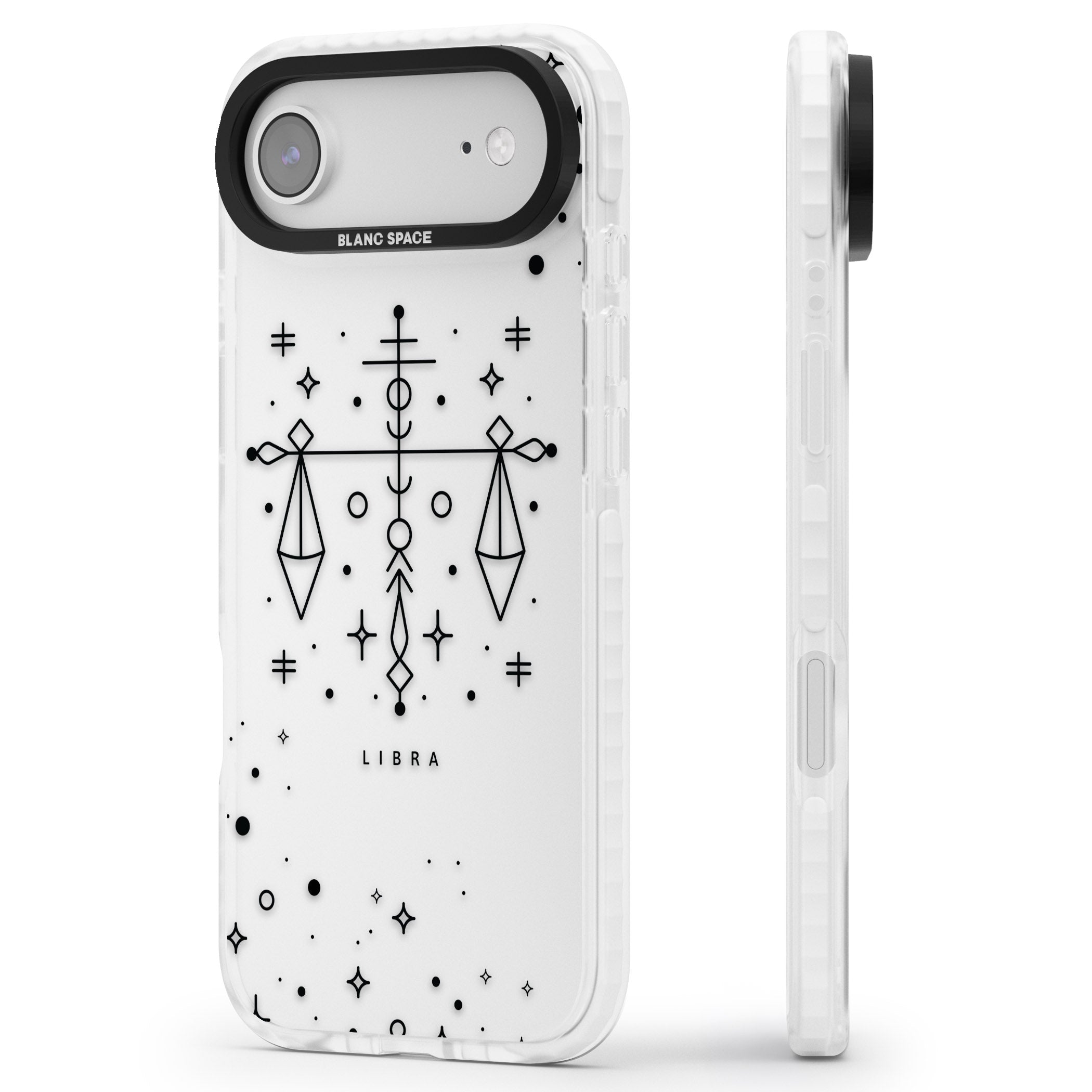 Libra Abstract Zodiac iPhone 17 Air Impact Clear Phone Case Side Profile