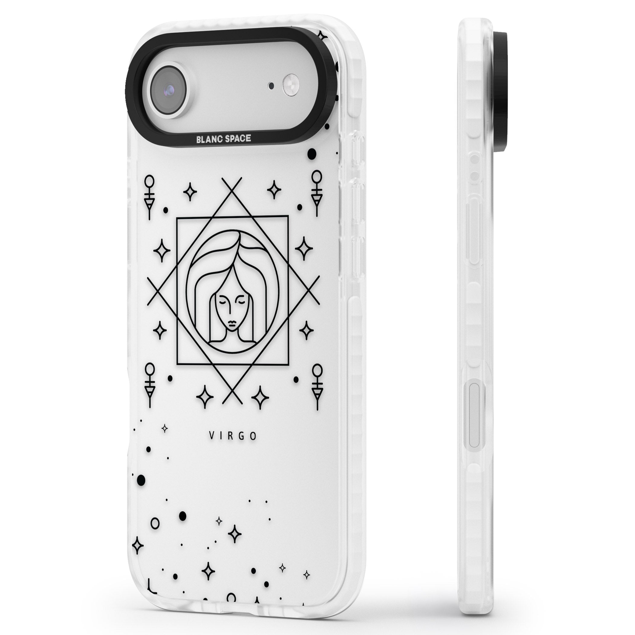 Virgo Emblem iPhone 17 Air Impact Clear Phone Case Side Profile