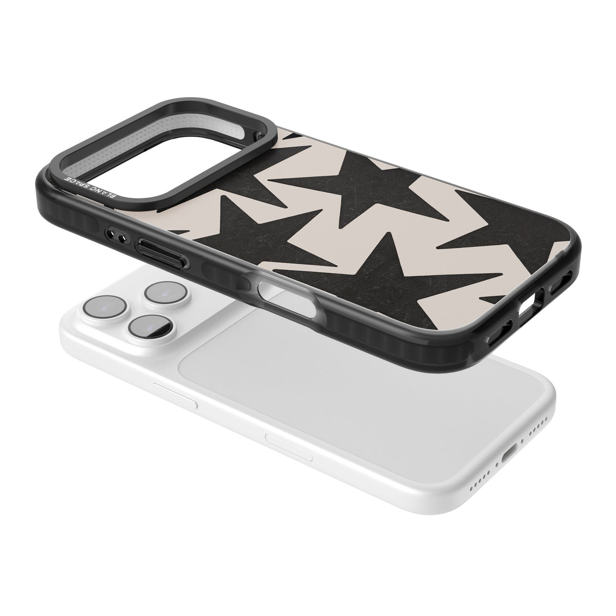 Black Superstars iPhone 17 Pro Impact Black Phone Case angled