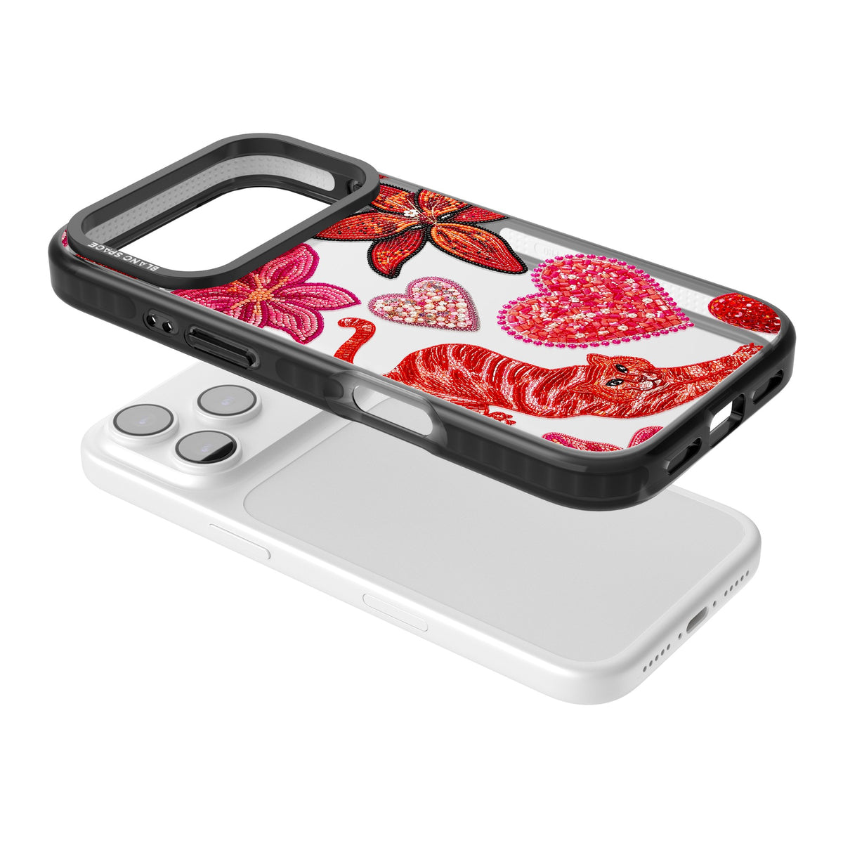 Beaded Boho iPhone 17 Pro Impact Black Phone Case angled
