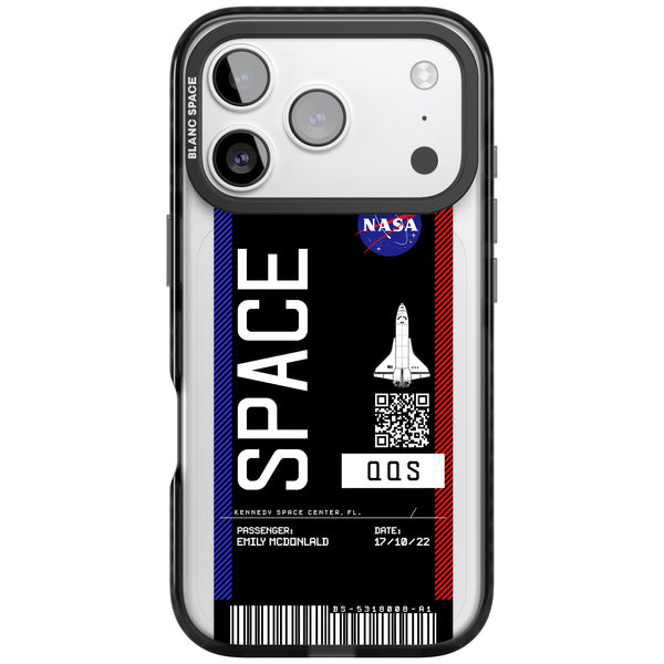 Personalised Nasa Boarding Pass (Dark)