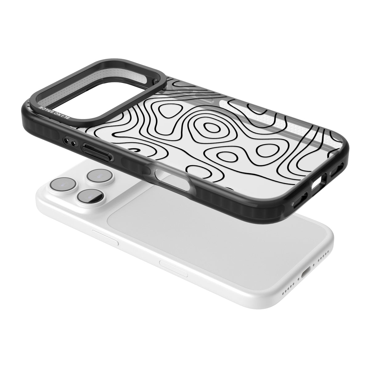 Damascus Steel iPhone 17 Pro Impact Black Phone Case angled