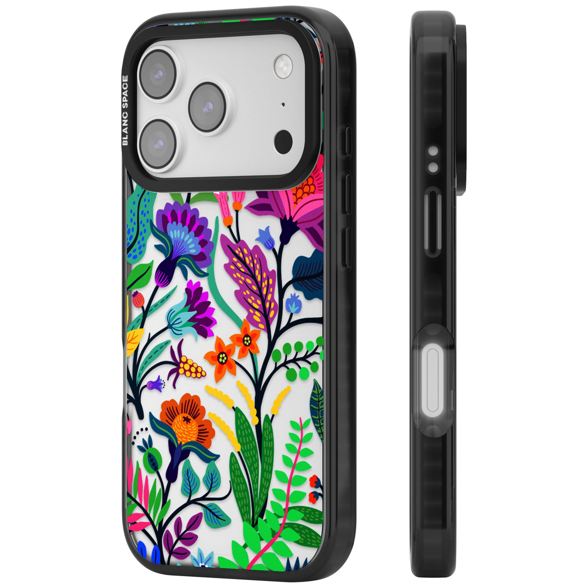 Floral Vibe iPhone 17 Pro Impact Black Phone Case side