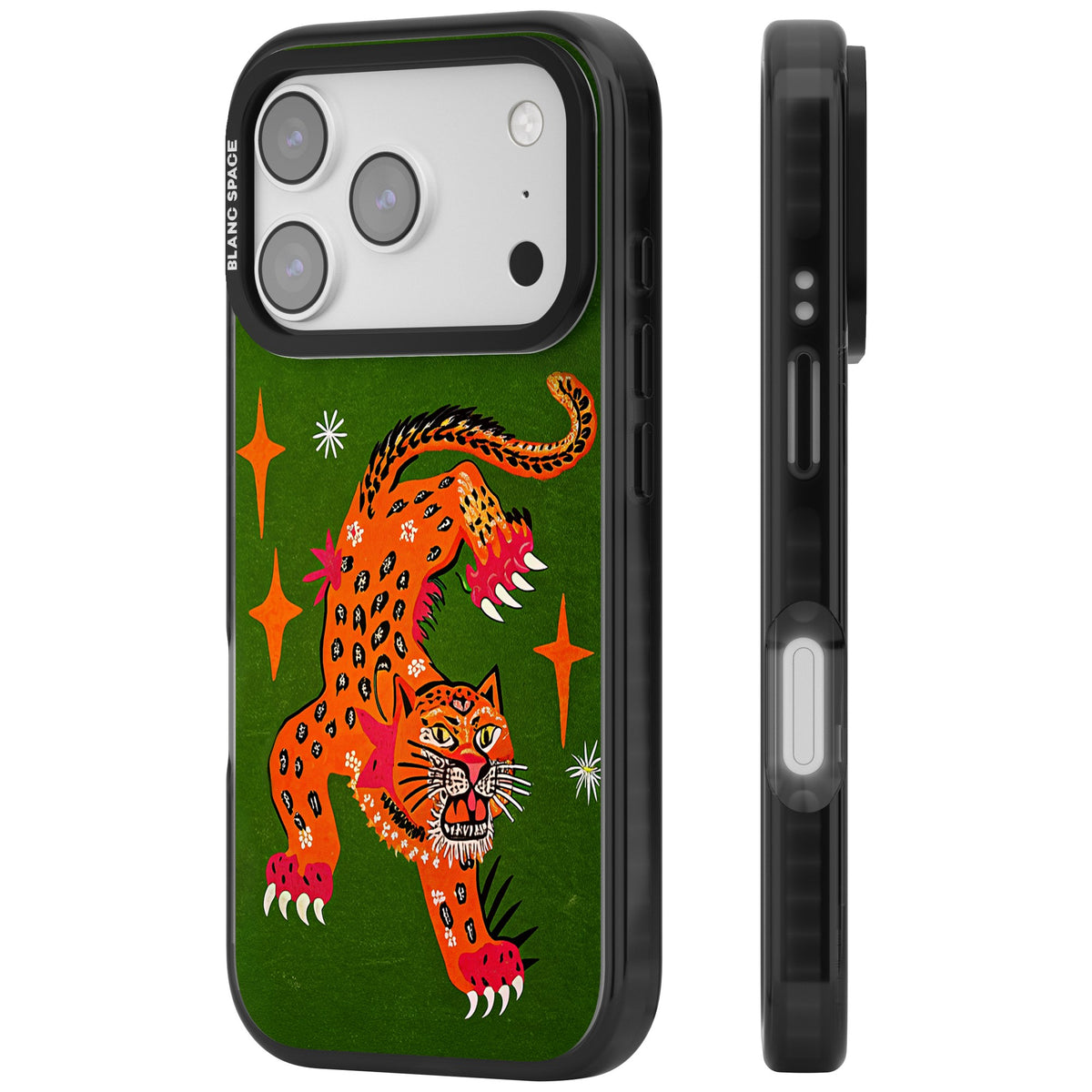 Fierce Jaguar iPhone 17 Pro Impact Black Phone Case side