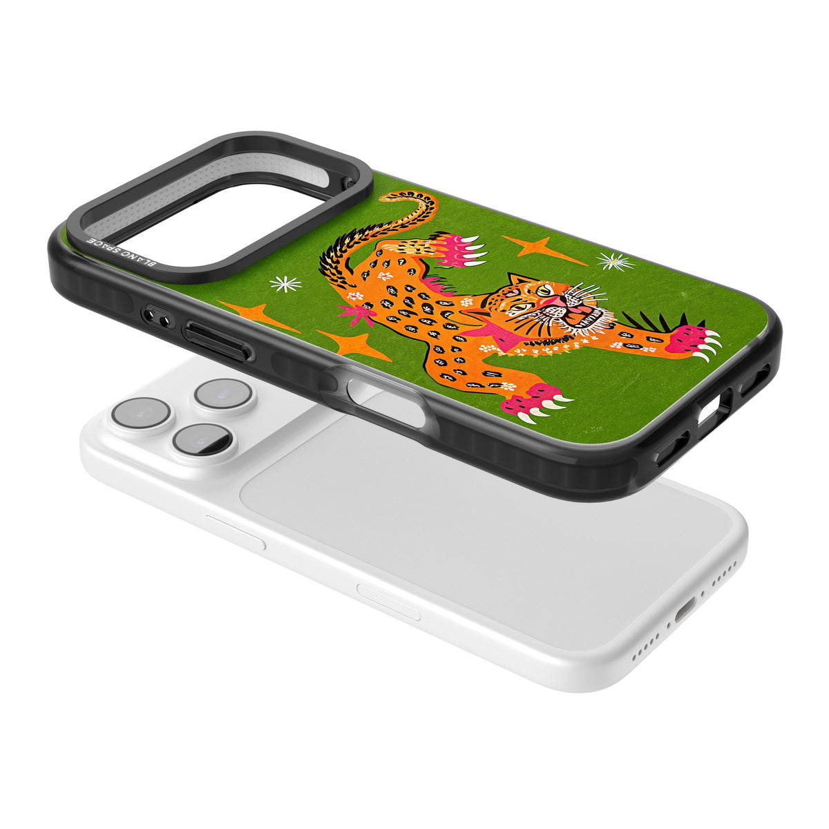 Fierce Jaguar iPhone 17 Pro Impact Black Phone Case angled