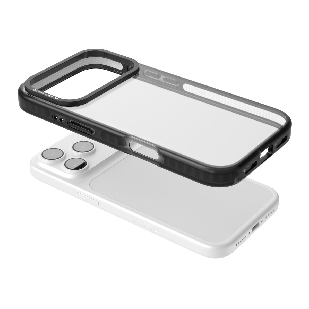 Clear Black Impact iPhone 17 Pro Impact Black Phone Case angled