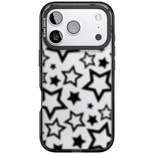 Black Halftone Stars (Clear)