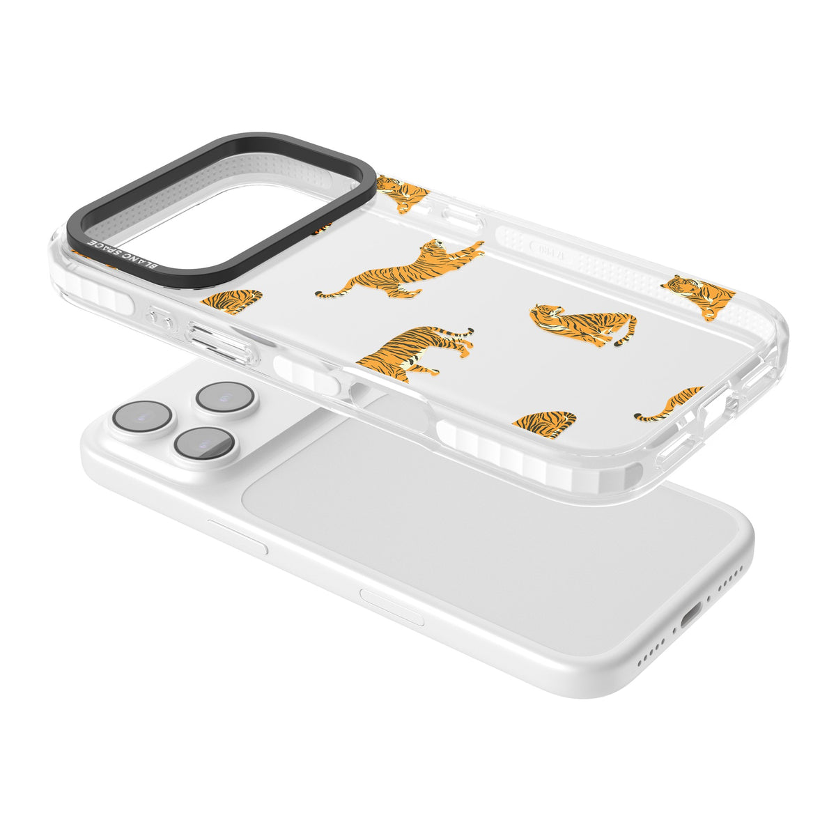 Tiger Lounge iPhone 17 Pro Impact Clear Phone Case angled
