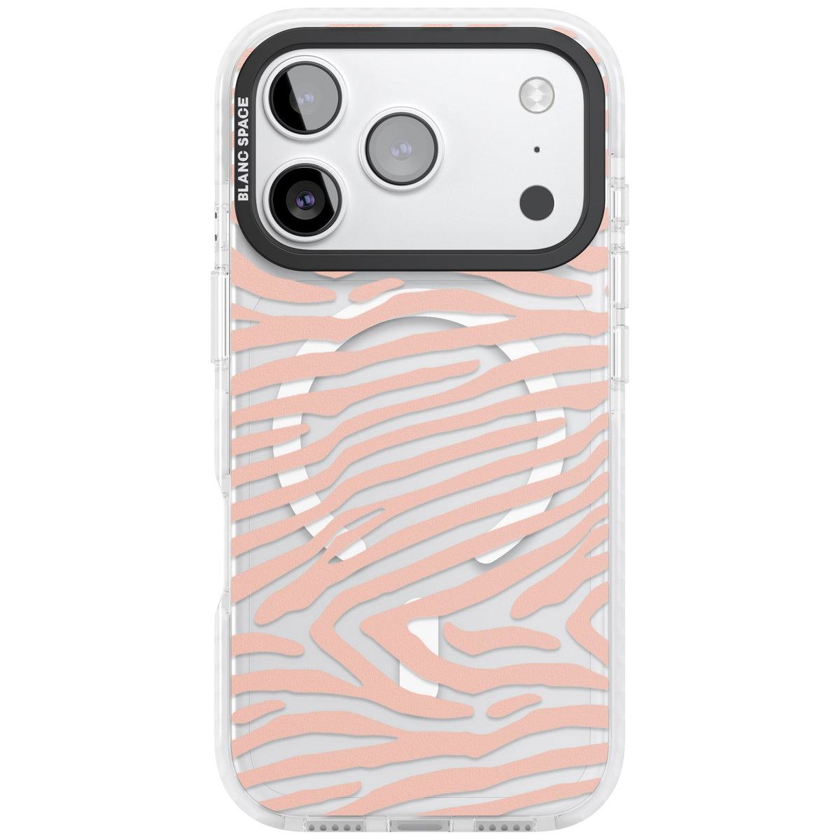 Horizontal Zebra Stripes Transparent Animal Print iPhone 17 Pro Impact Pro Clear Phone Case front