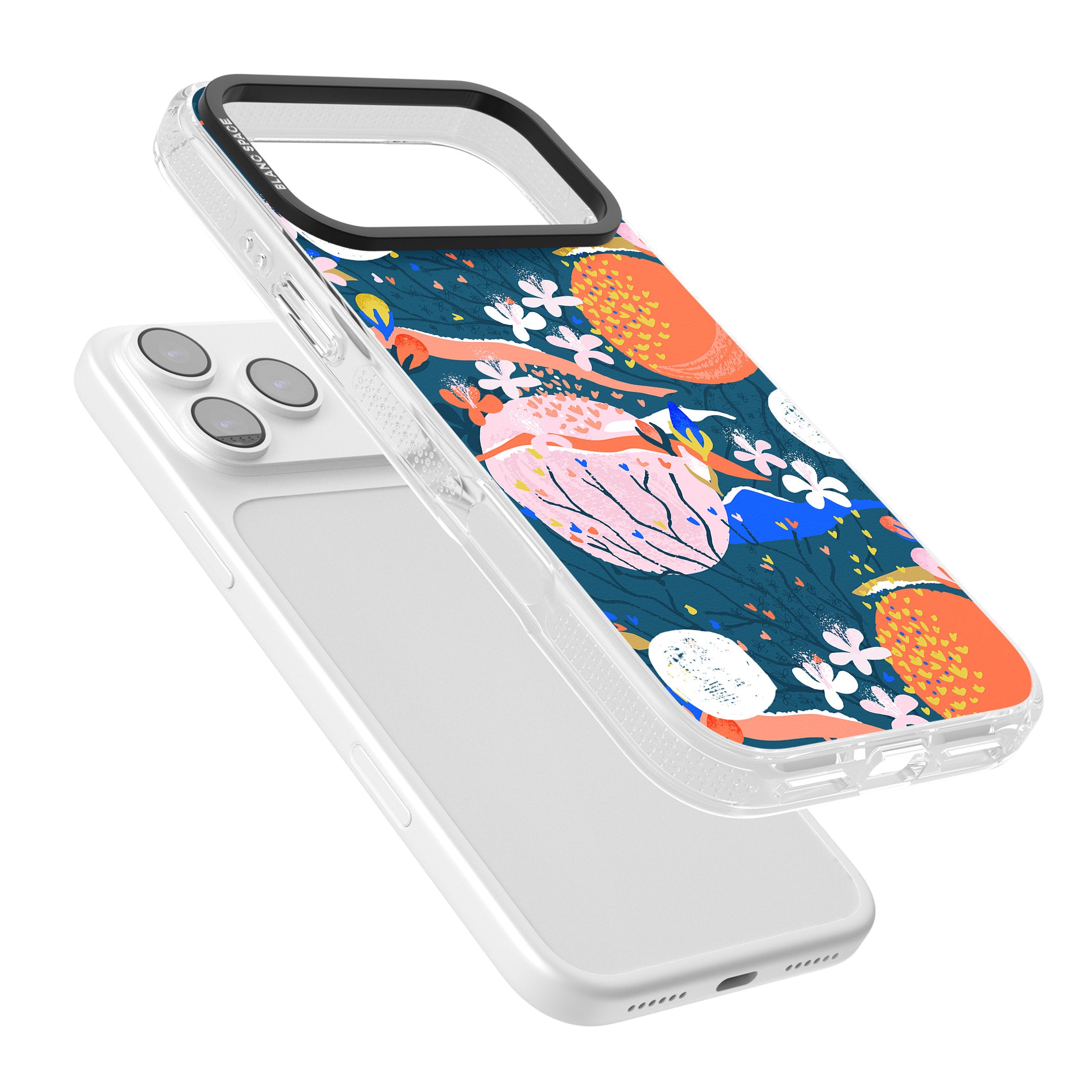 Vibrant Coral Pattern iPhone 17 Pro Impact Air Clear Phone Case Colours