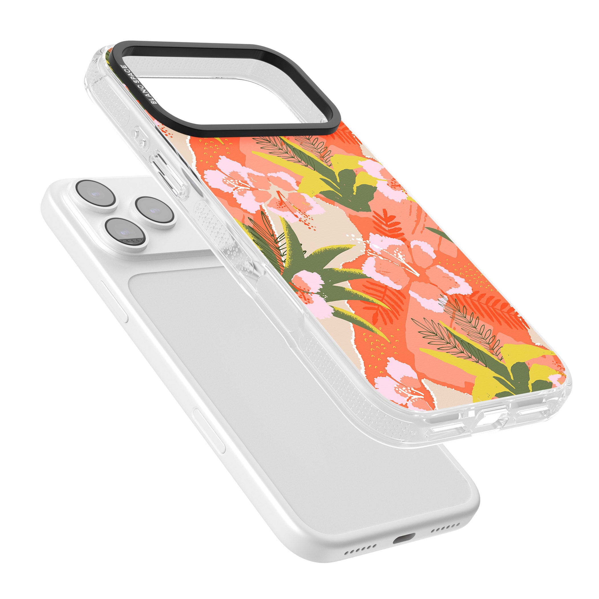 Hawaiian Flowers Abstract Pattern iPhone 17 Pro Impact Air Clear Phone Case Colours