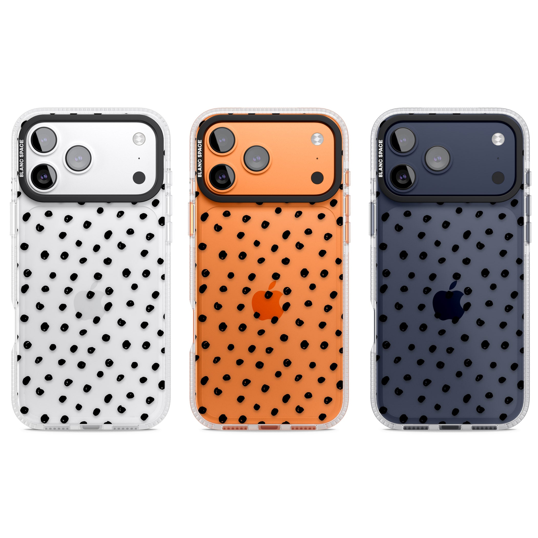Messy Black Dot Pattern iPhone 17 Pro Impact Air Clear Phone Case APT Impact Protection