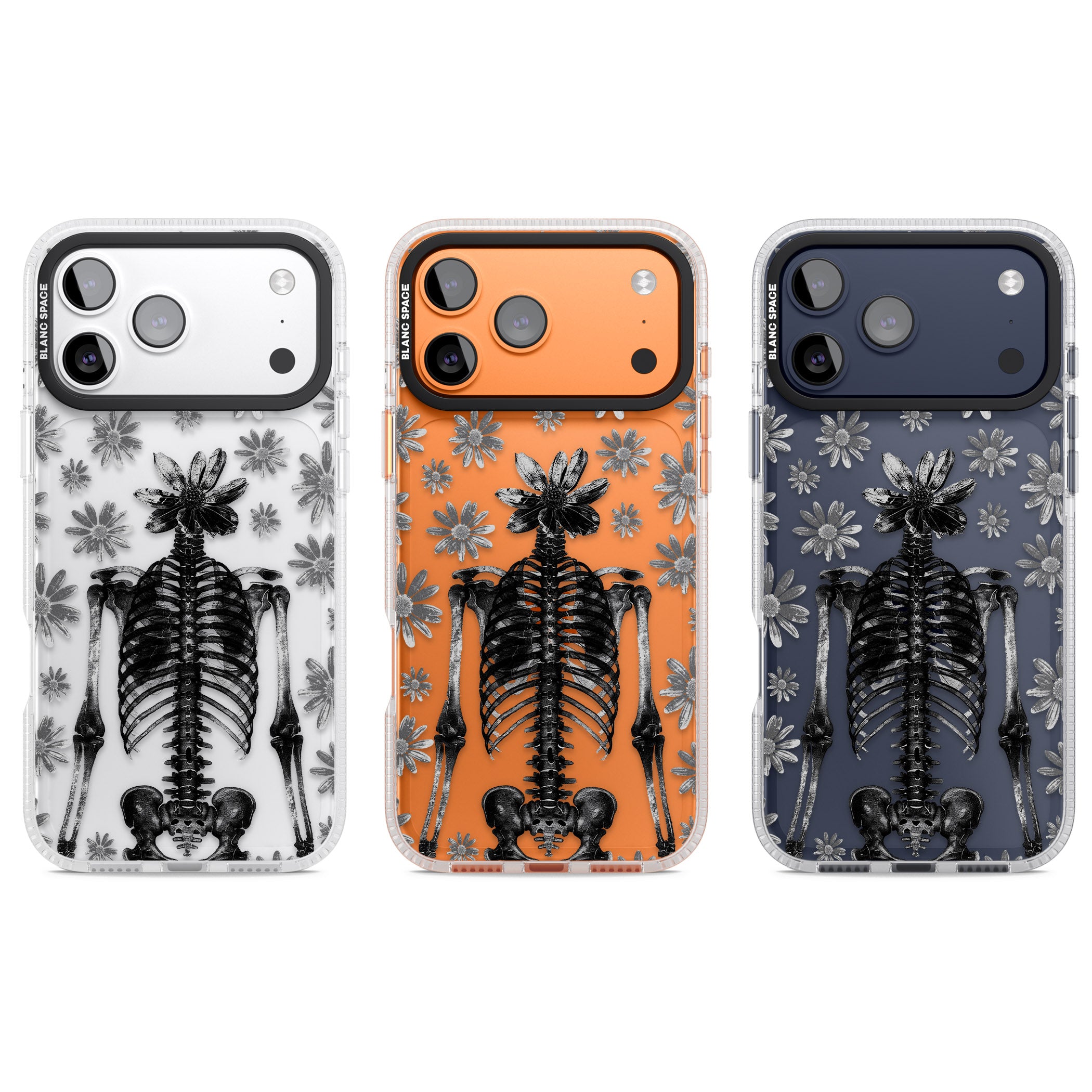 Skeleton Flower iPhone 17 Pro Impact Air Clear Phone Case APT Impact Protection