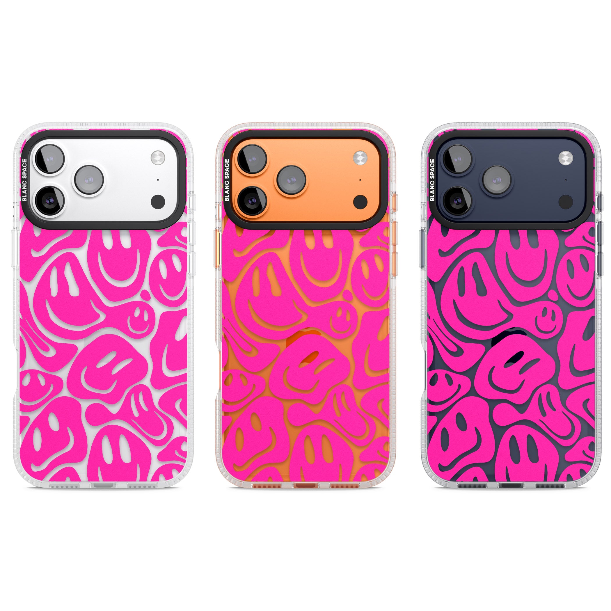 Pink Acid Faces iPhone 17 Pro Impact Air Clear Phone Case APT Impact Protection