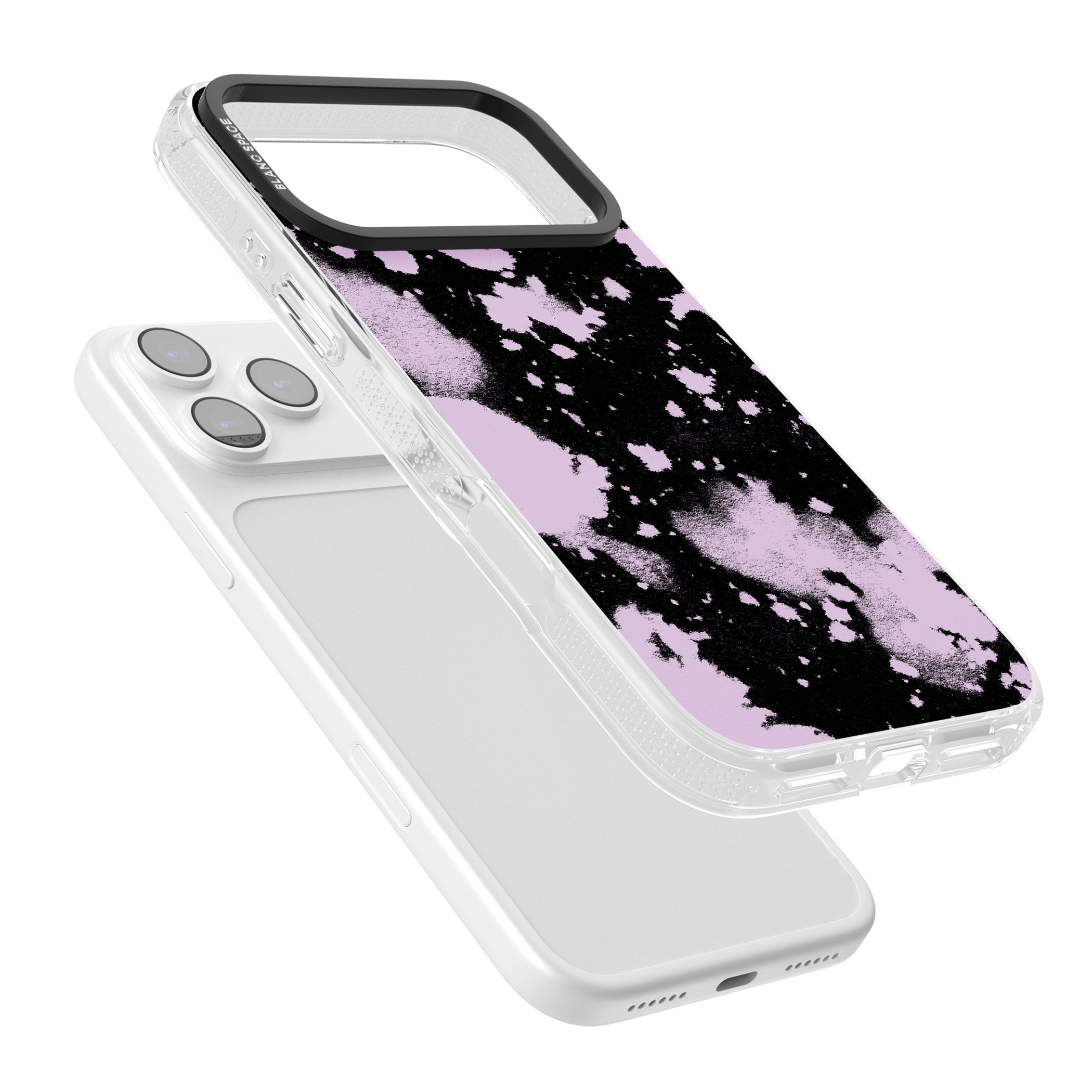 Pink & Black Acid Wash Tie Dye iPhone 17 Pro Impact Air Clear Phone Case Colours