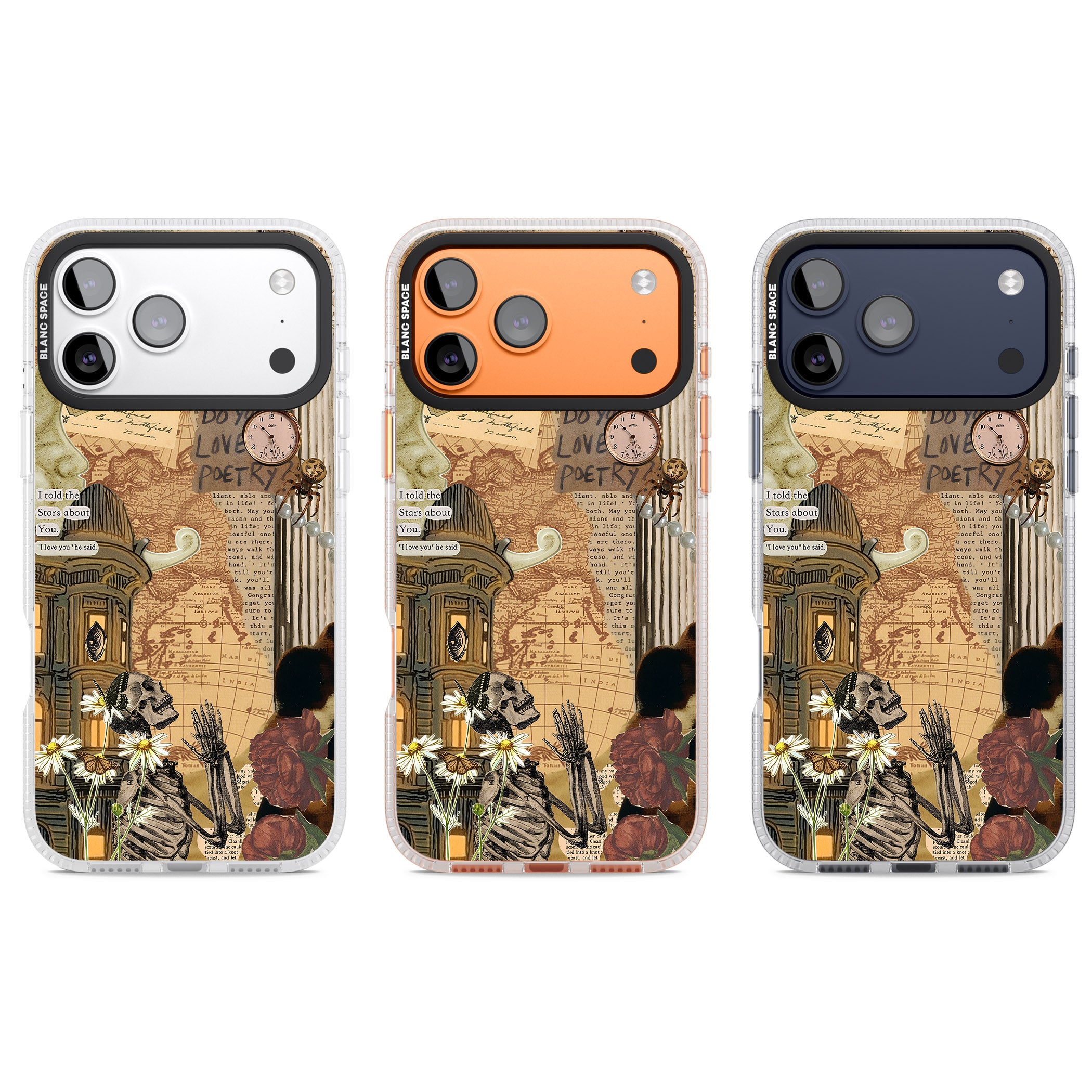 Skeleton Poetry iPhone 17 Pro Impact Air Clear Phone Case APT Impact Protection