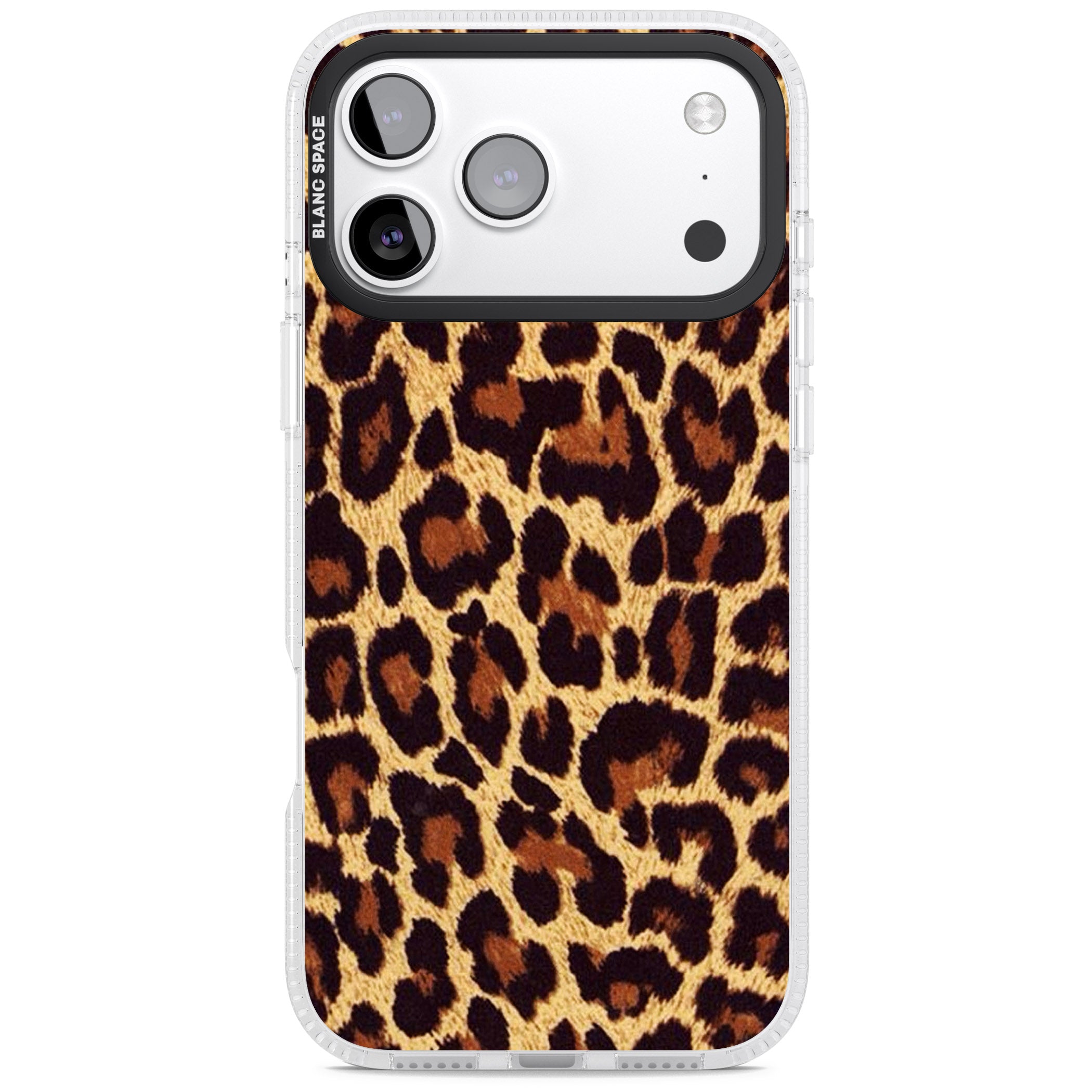 Gold Leopard Print iPhone 17 Pro Impact Air Clear Phone Case