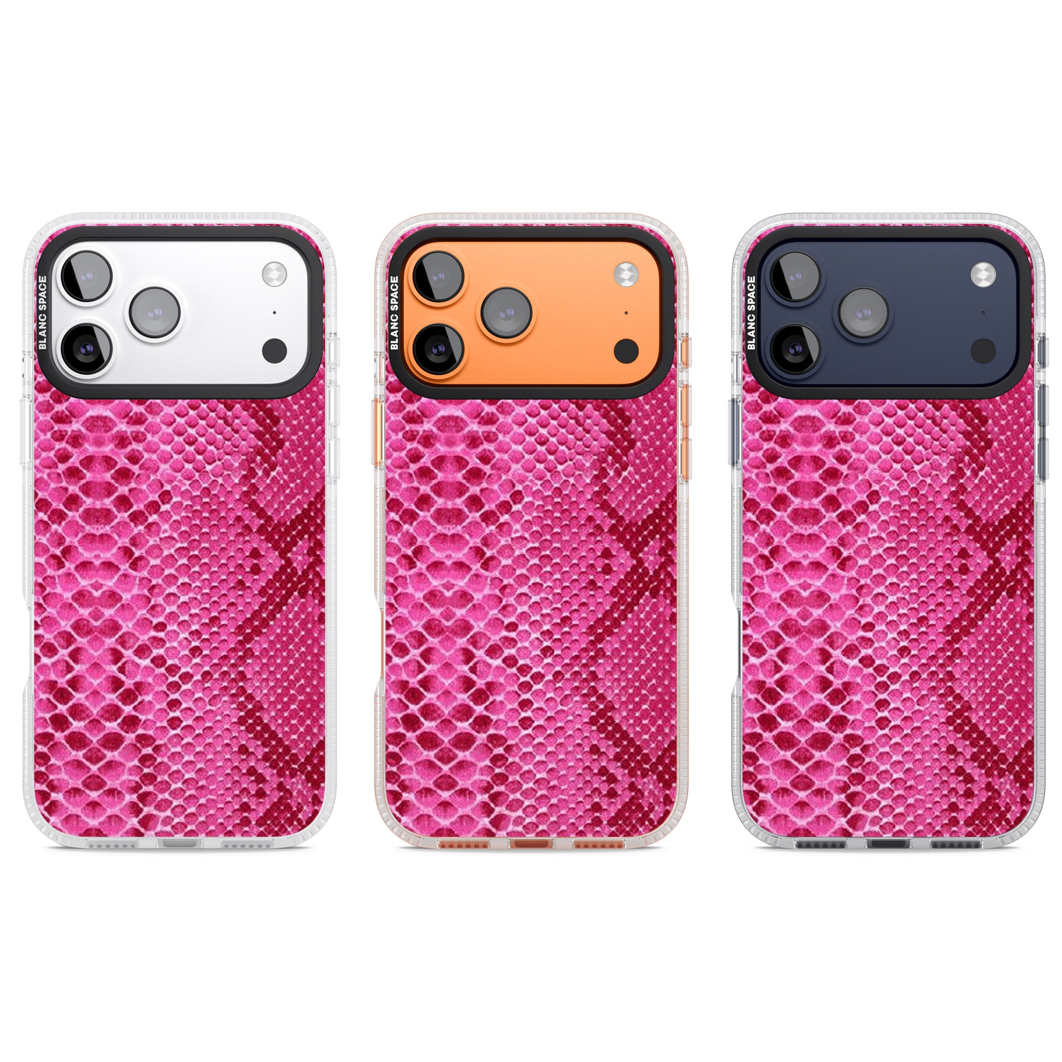 Pink Snakeskin iPhone 17 Pro Impact Air Clear Phone Case APT Impact Protection