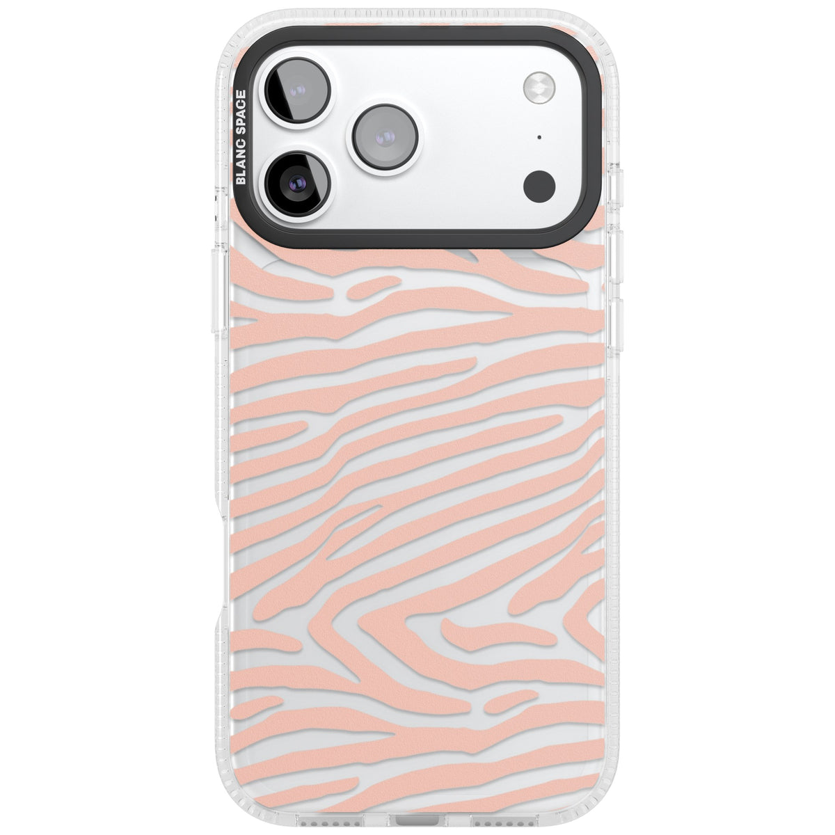 Horizontal Zebra Stripes Transparent Animal Print iPhone 17 Pro Max Impact Air Clear Phone Case front