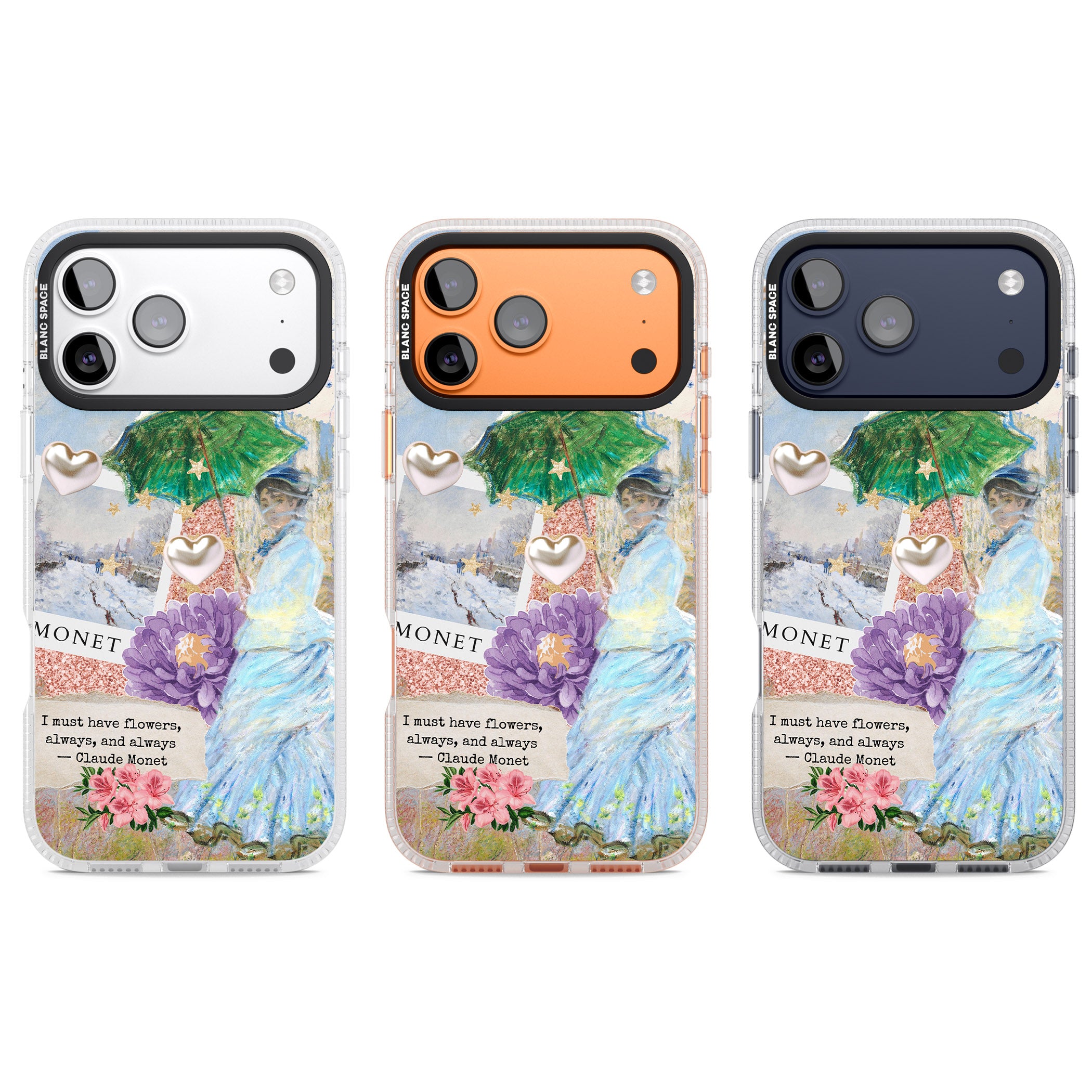 Monet 'Must Have Flowers' Collage iPhone 17 Pro Impact Air Clear Phone Case APT Impact Protection