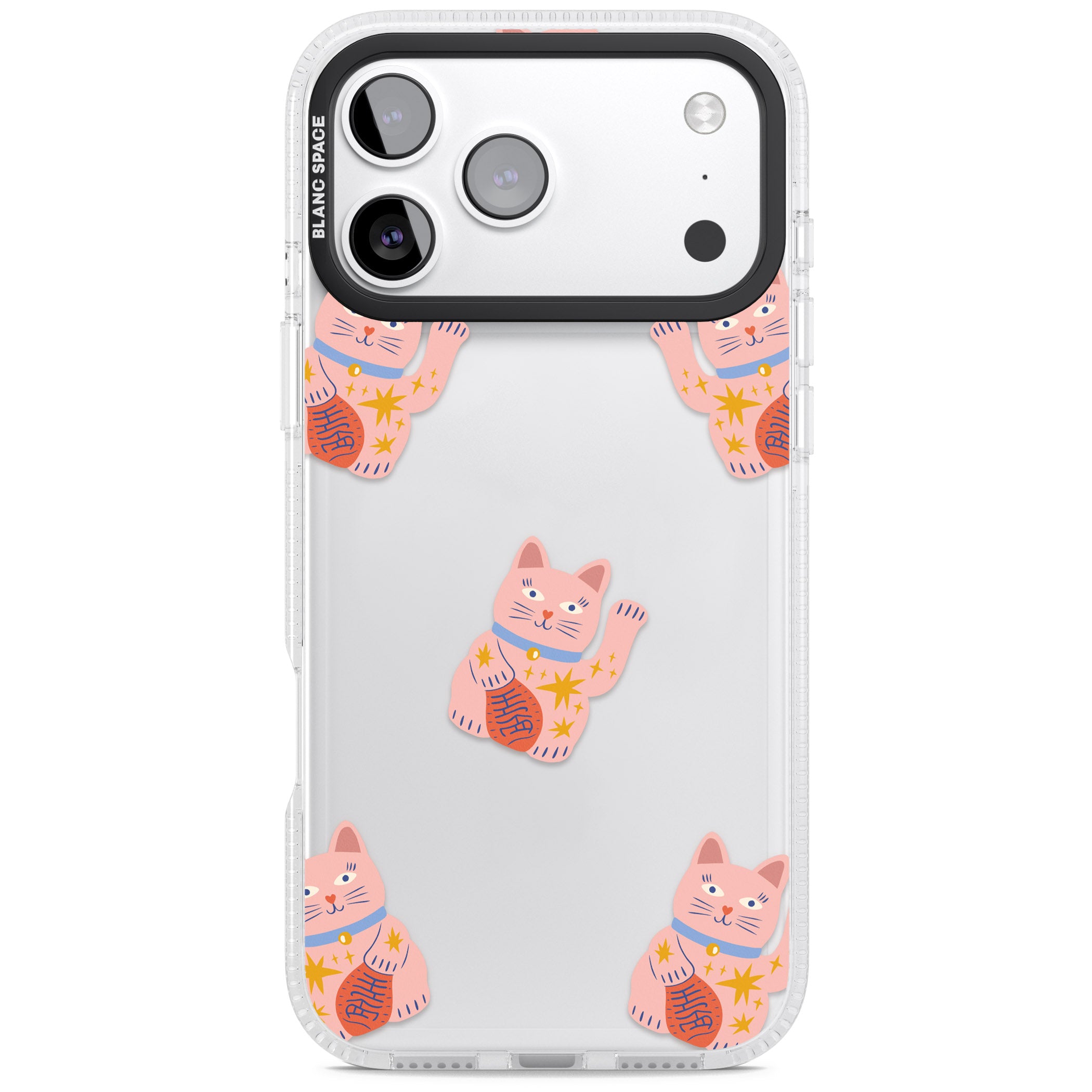 Waving Cat Pattern iPhone 17 Pro Impact Air Clear Phone Case